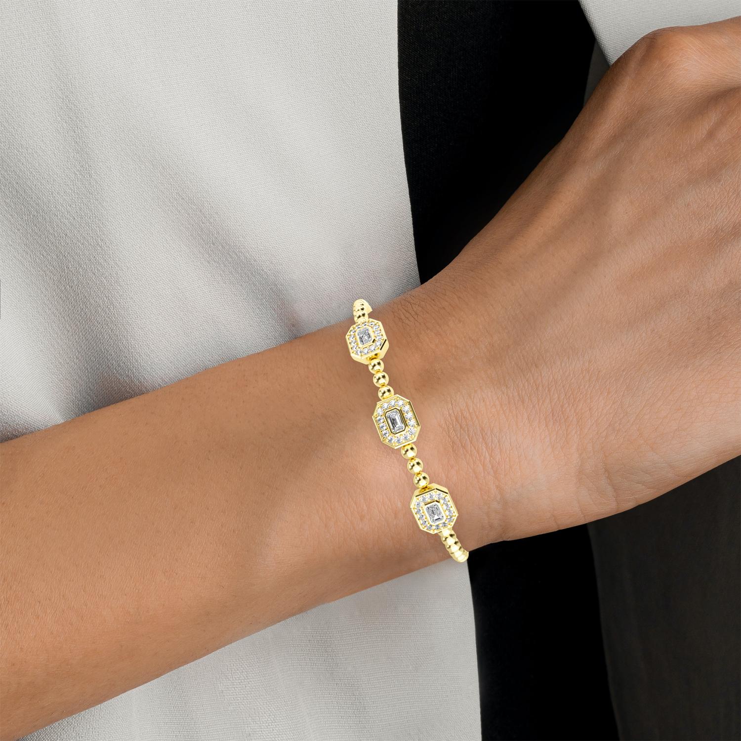 14K Yellow Gold Diamond Bracelet