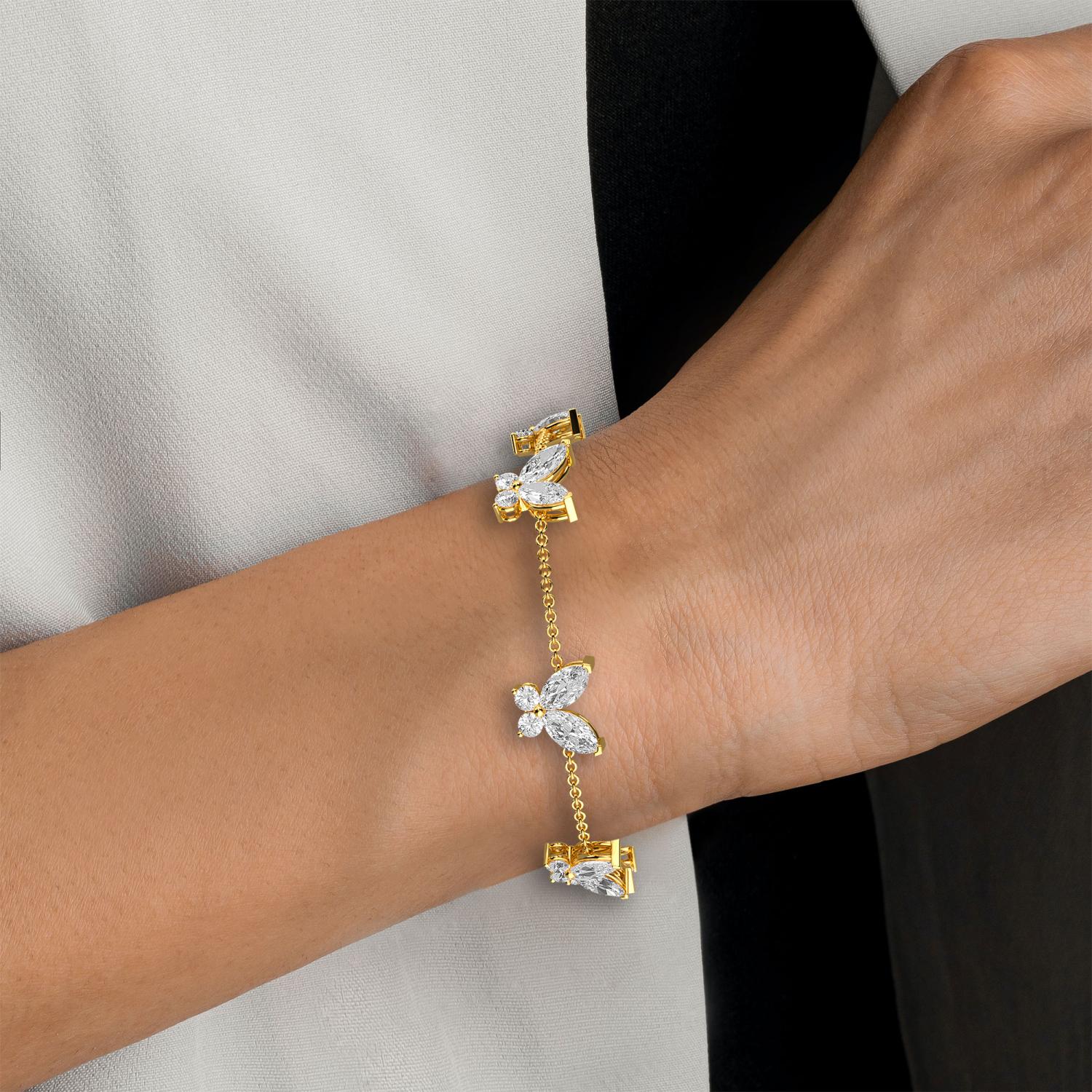 14K Yellow Gold Diamond Bracelet