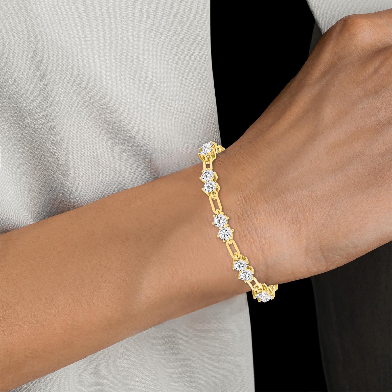 14K Yellow Gold Diamond Bracelet