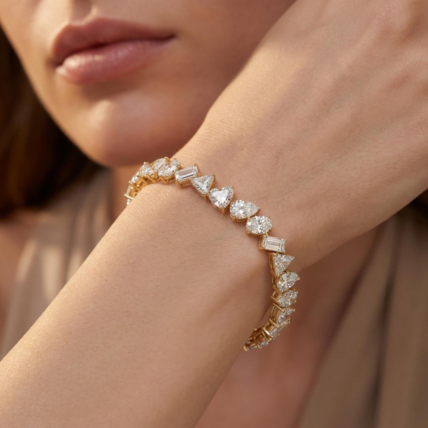 14K Yellow Gold Diamond Bracelet
