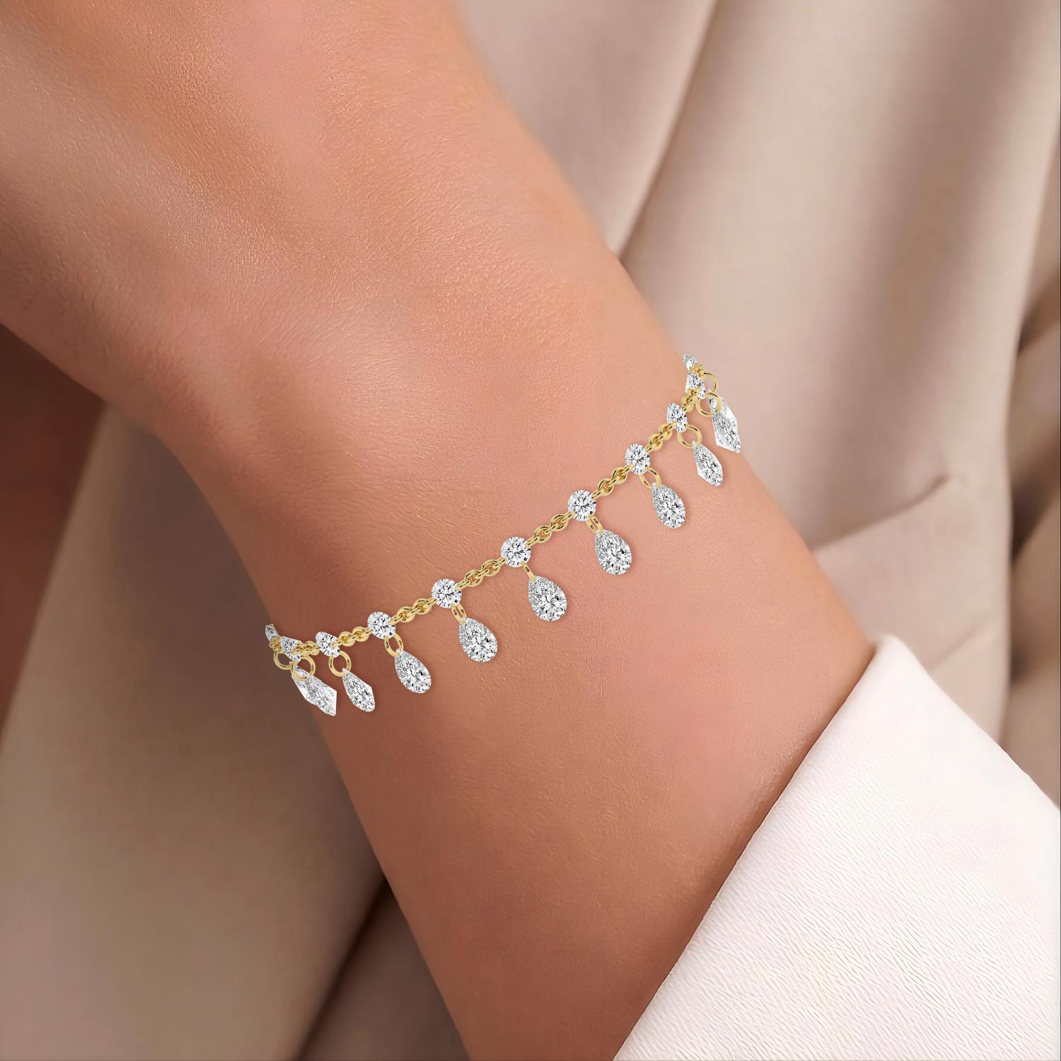 14K Yellow Gold Diamond Bracelet