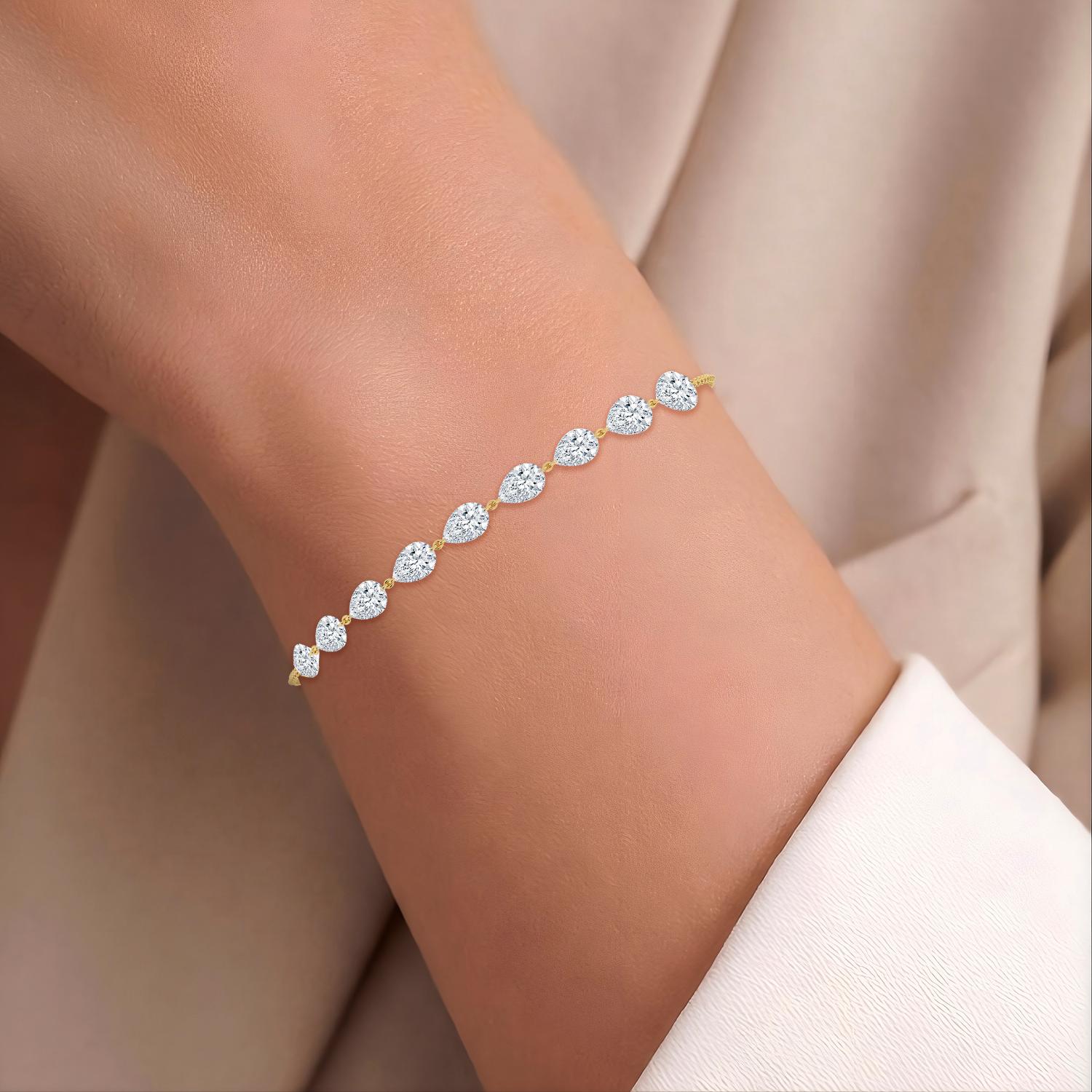 14K Yellow Gold Diamond Bracelet