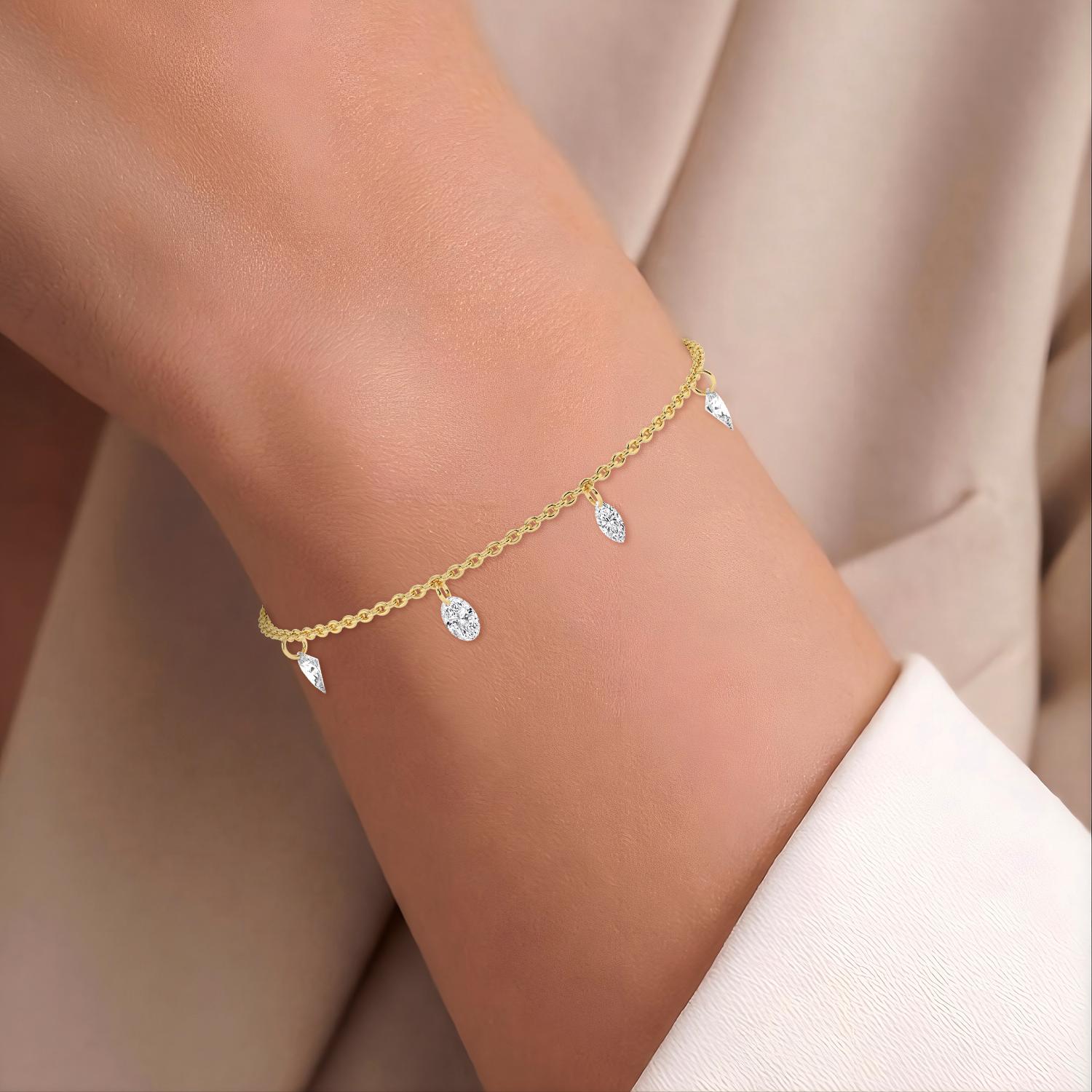 14K Yellow Gold Diamond Bracelet