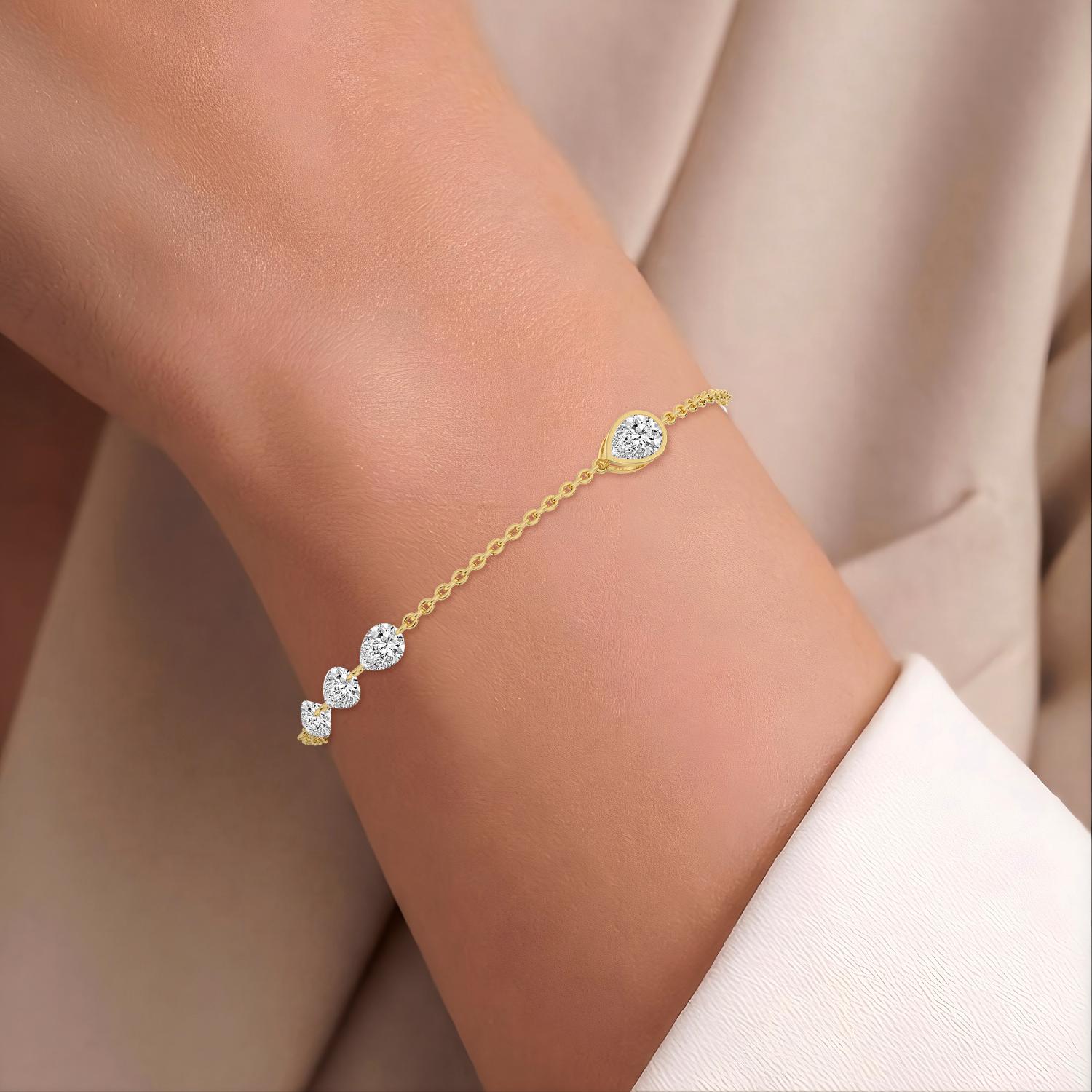 14K Yellow Gold Diamond Bracelet