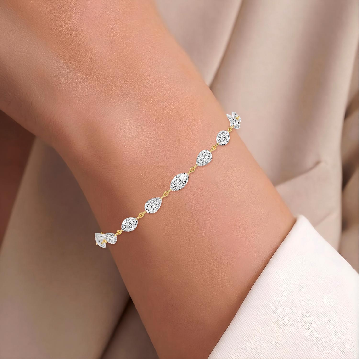 14K Yellow Gold Diamond Bracelet