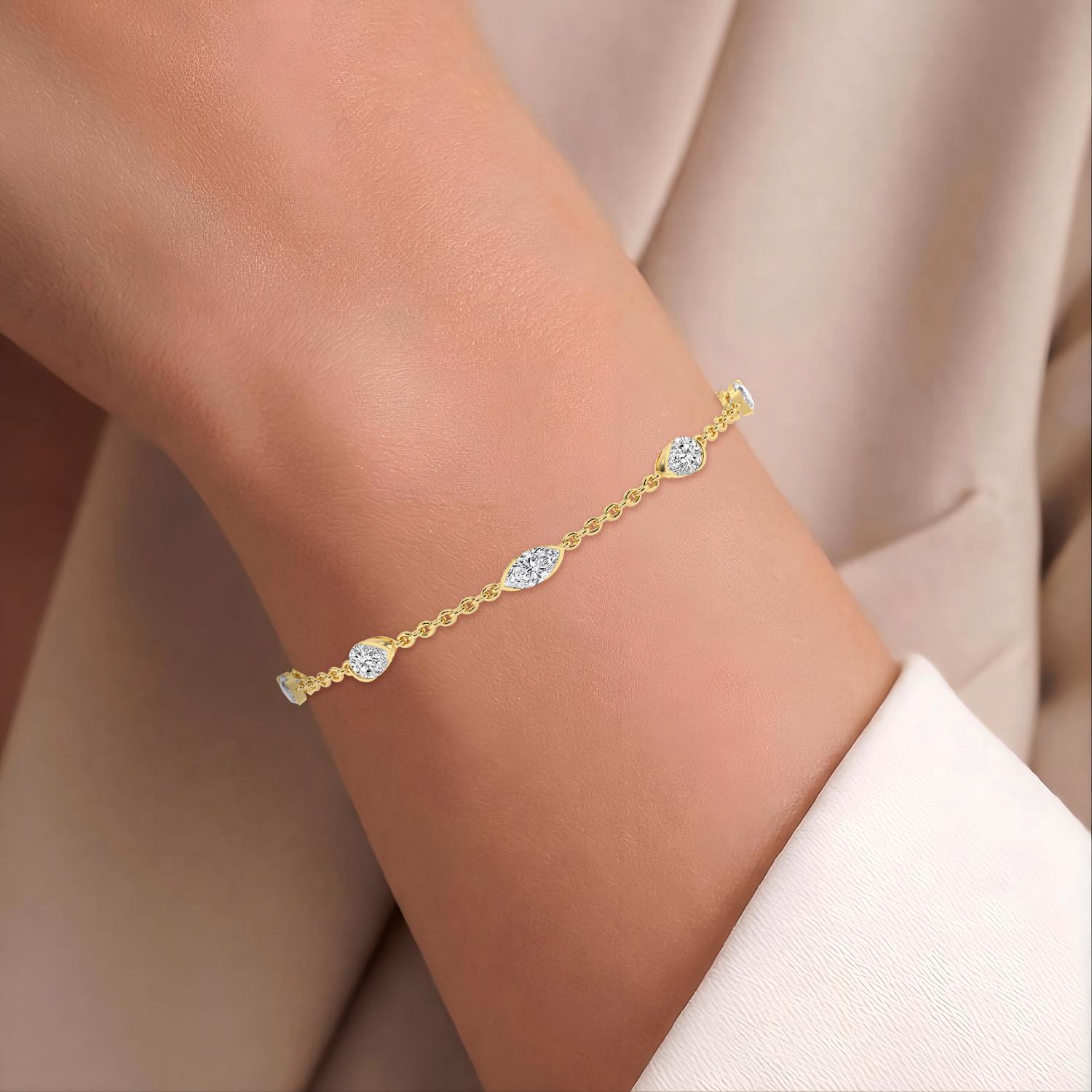 14K Yellow Gold Diamond Bracelet