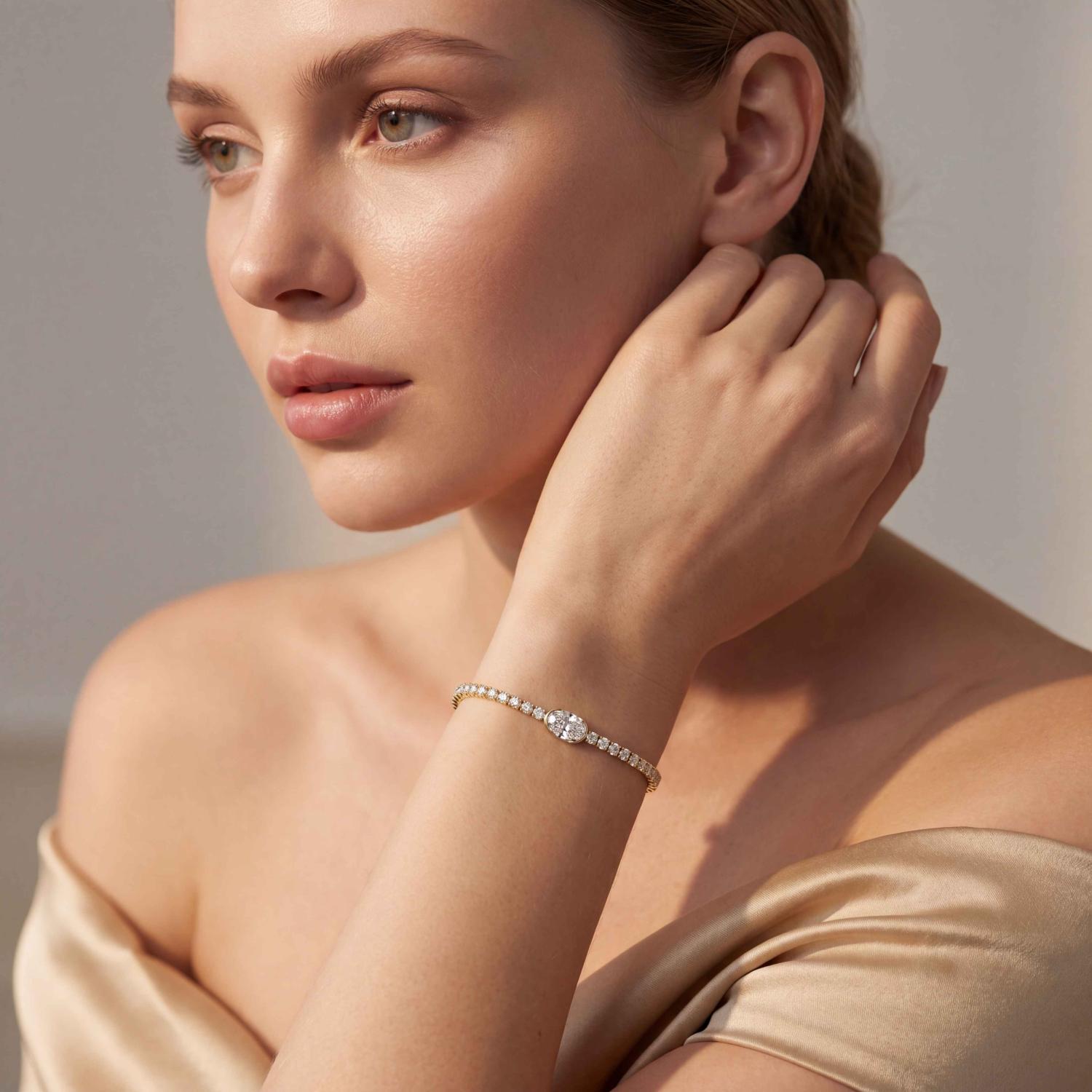 14K Yellow Gold Diamond Bracelet