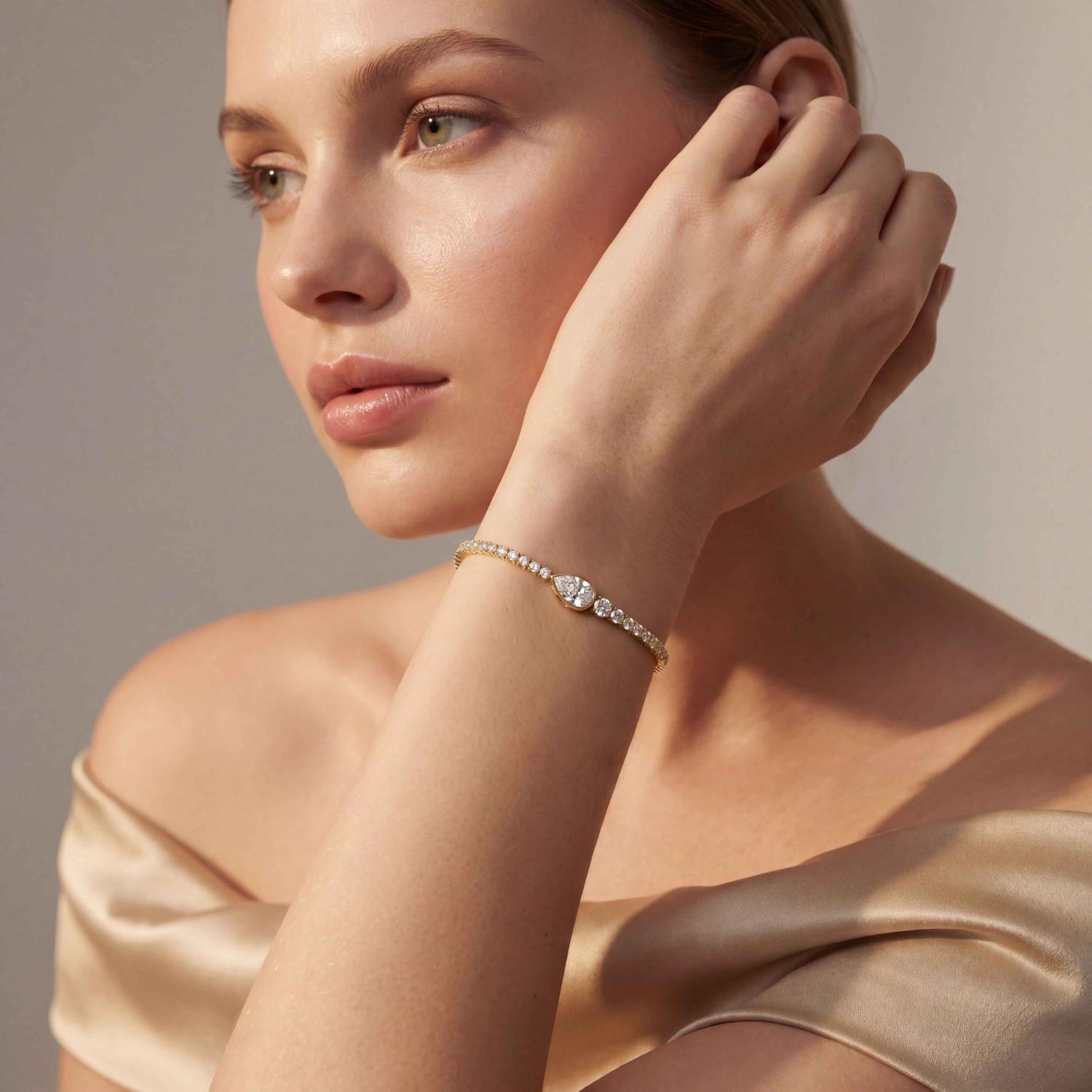 14K Yellow Gold Diamond Bracelet