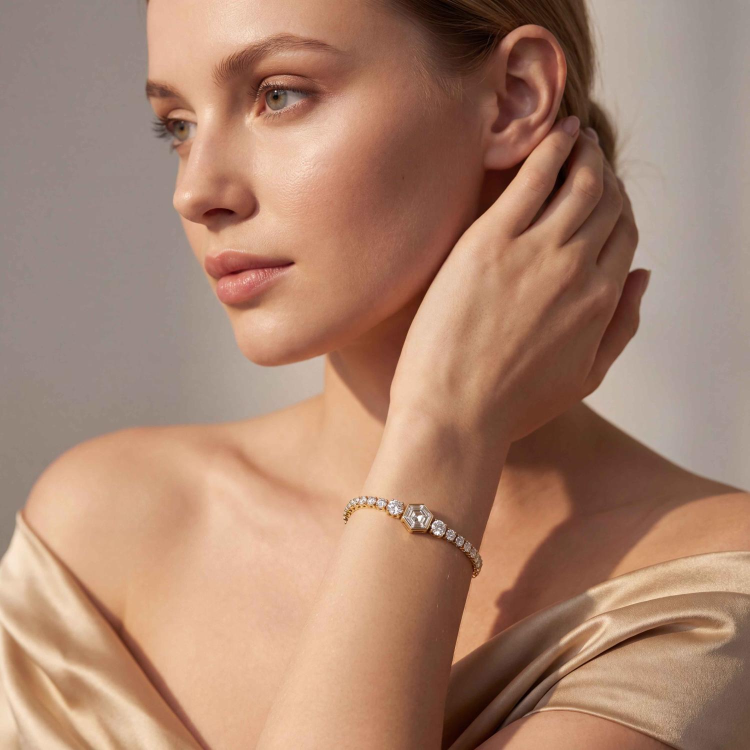 14K Yellow Gold Diamond Bracelet