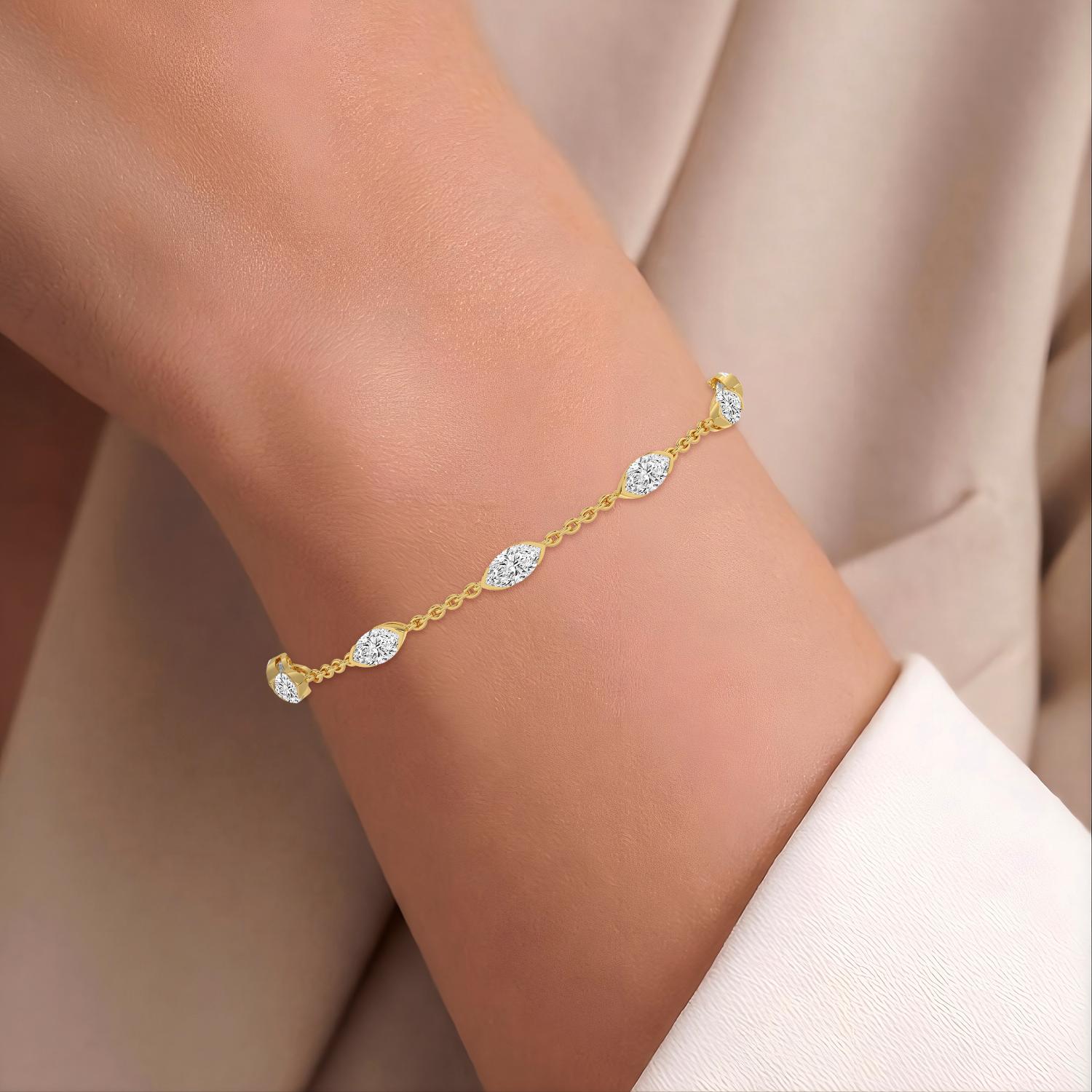14K Yellow Gold Diamond Bracelet
