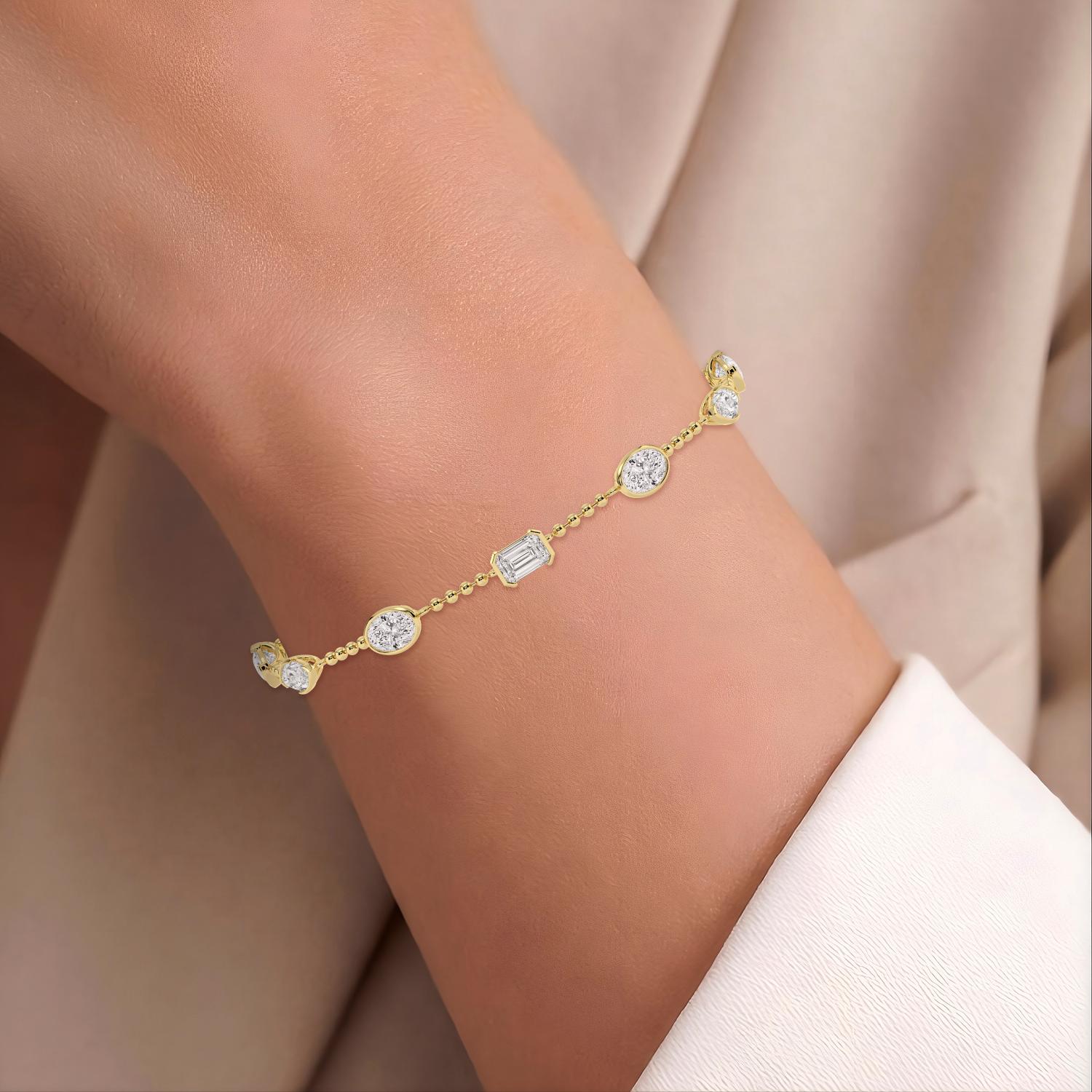 14K Yellow Gold Diamond Bracelet