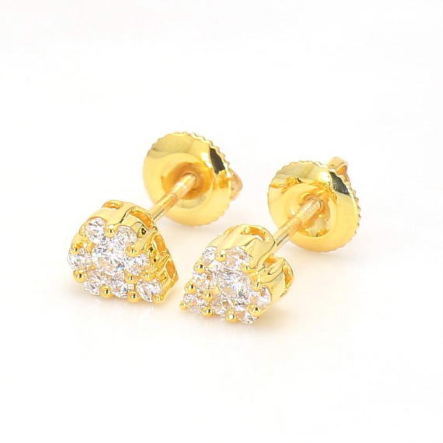 14K Yellow Gold Diamond Earrings