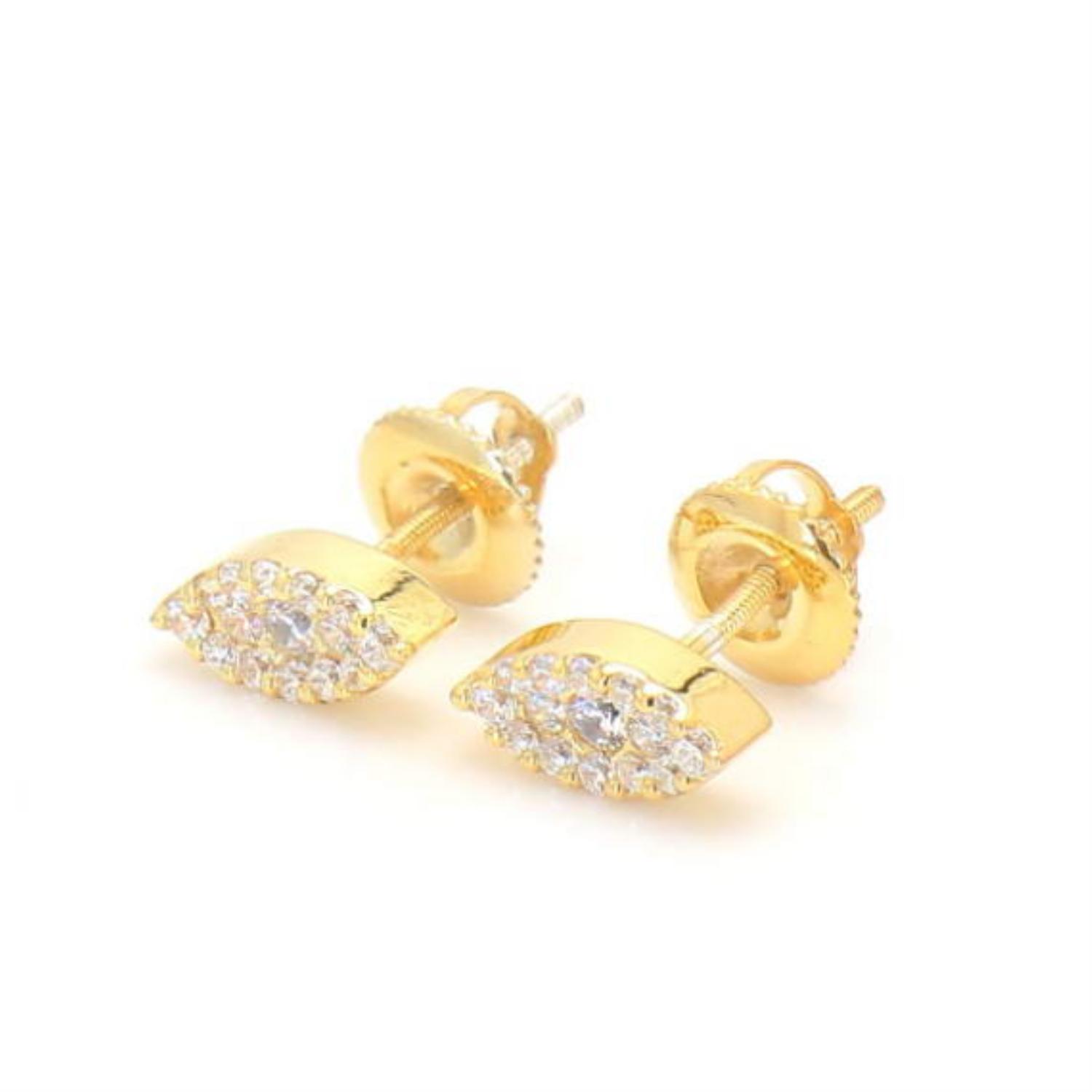 14K Yellow Gold Diamond Earrings