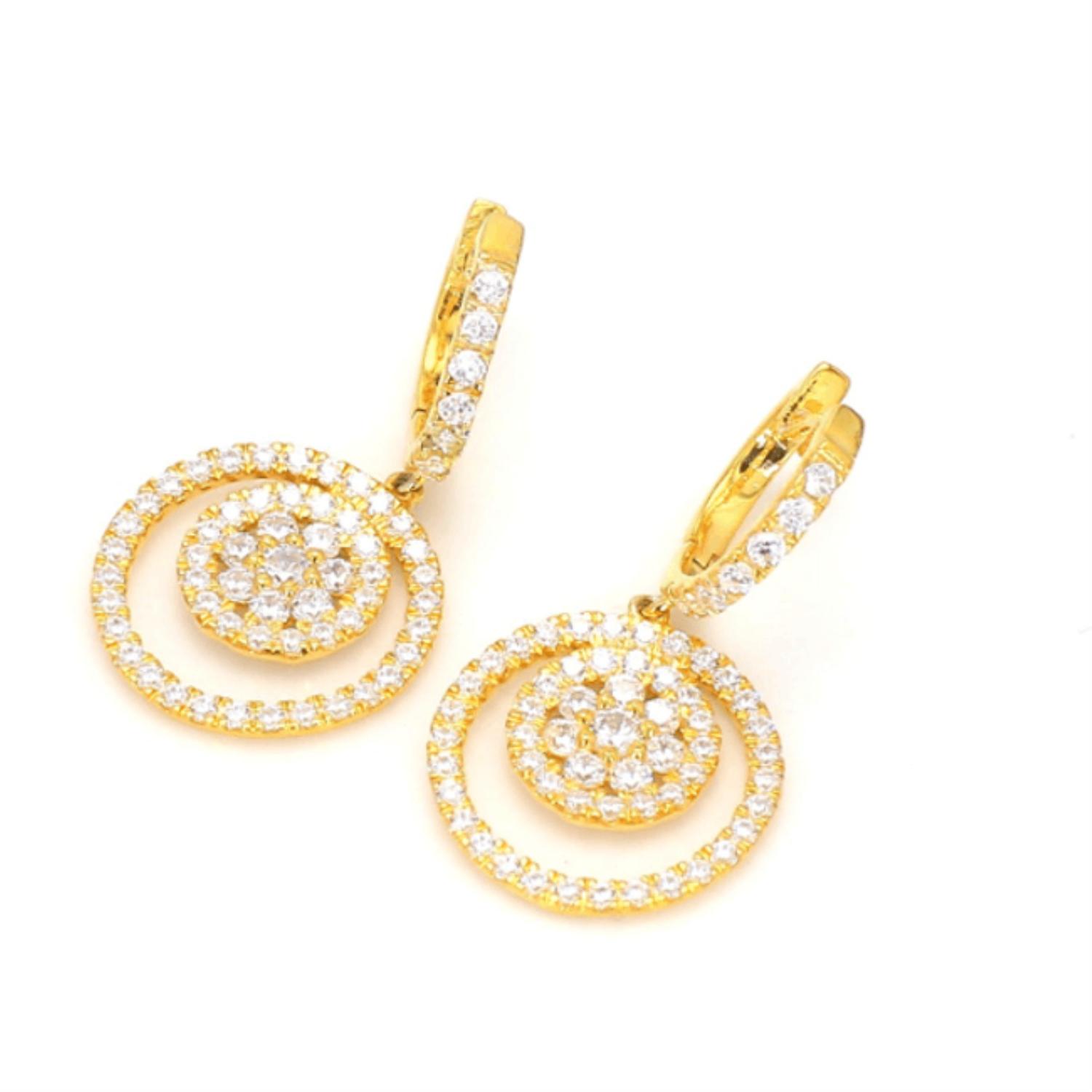 14K Yellow Gold Diamond Earrings
