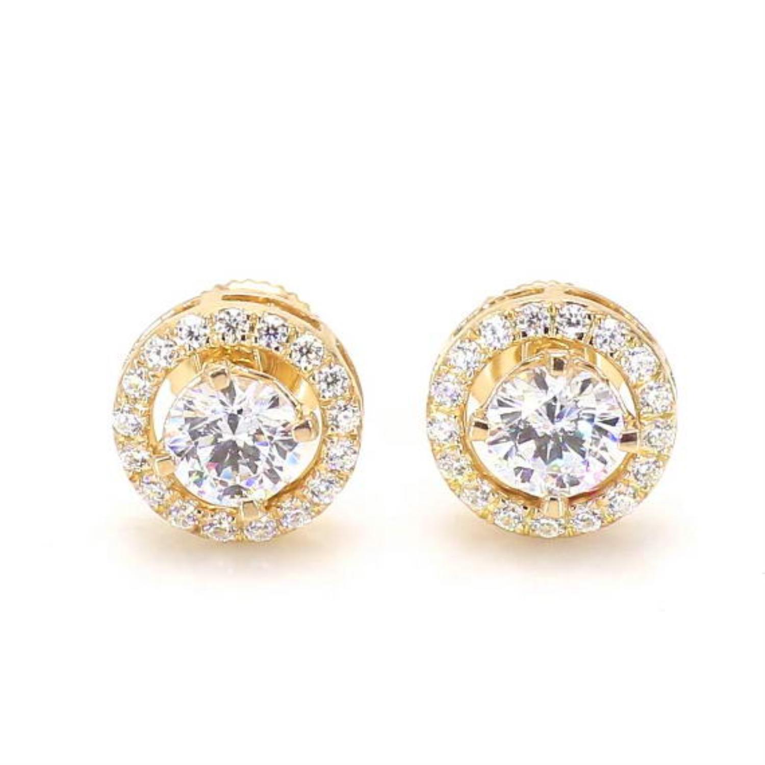 14K Yellow Gold Diamond Earrings