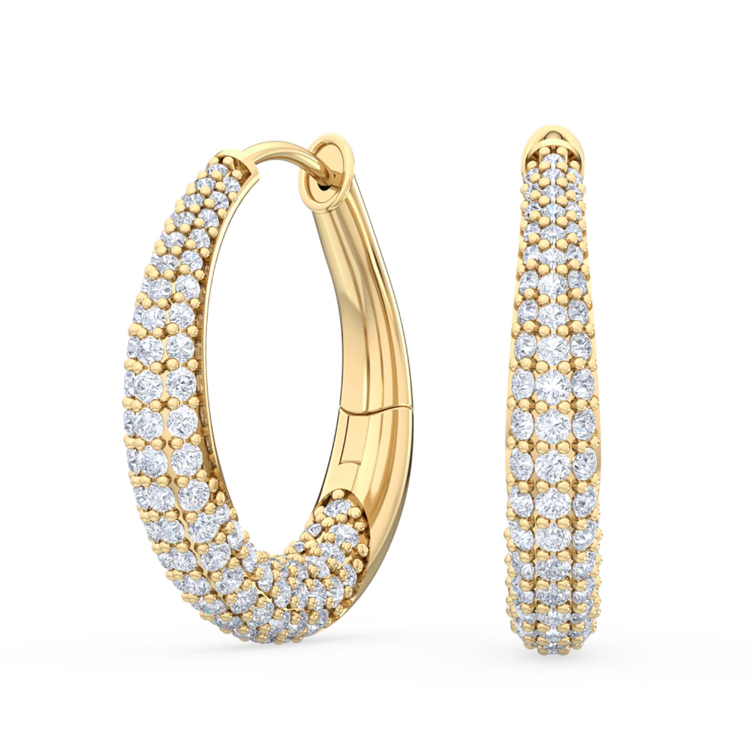 14K Yellow Gold Diamond Earrings