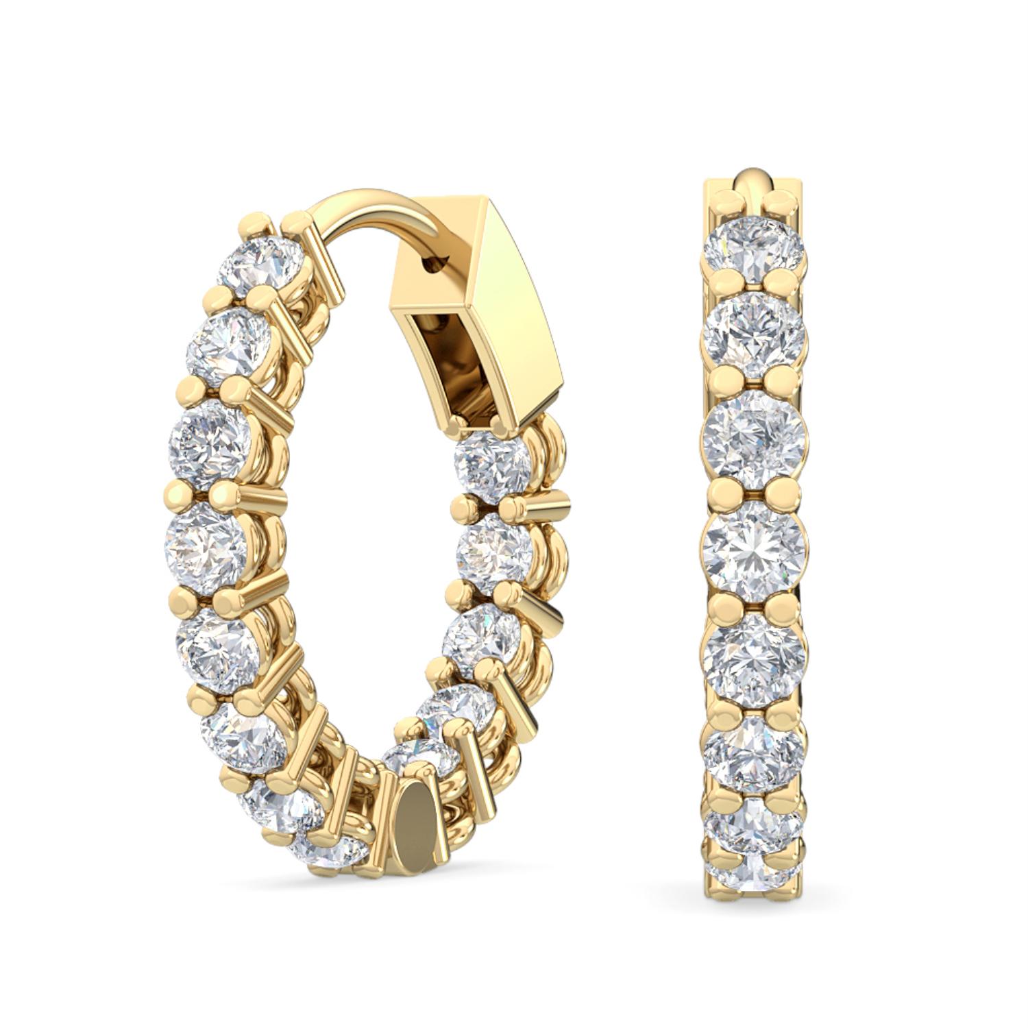 14K Yellow Gold Diamond Earrings