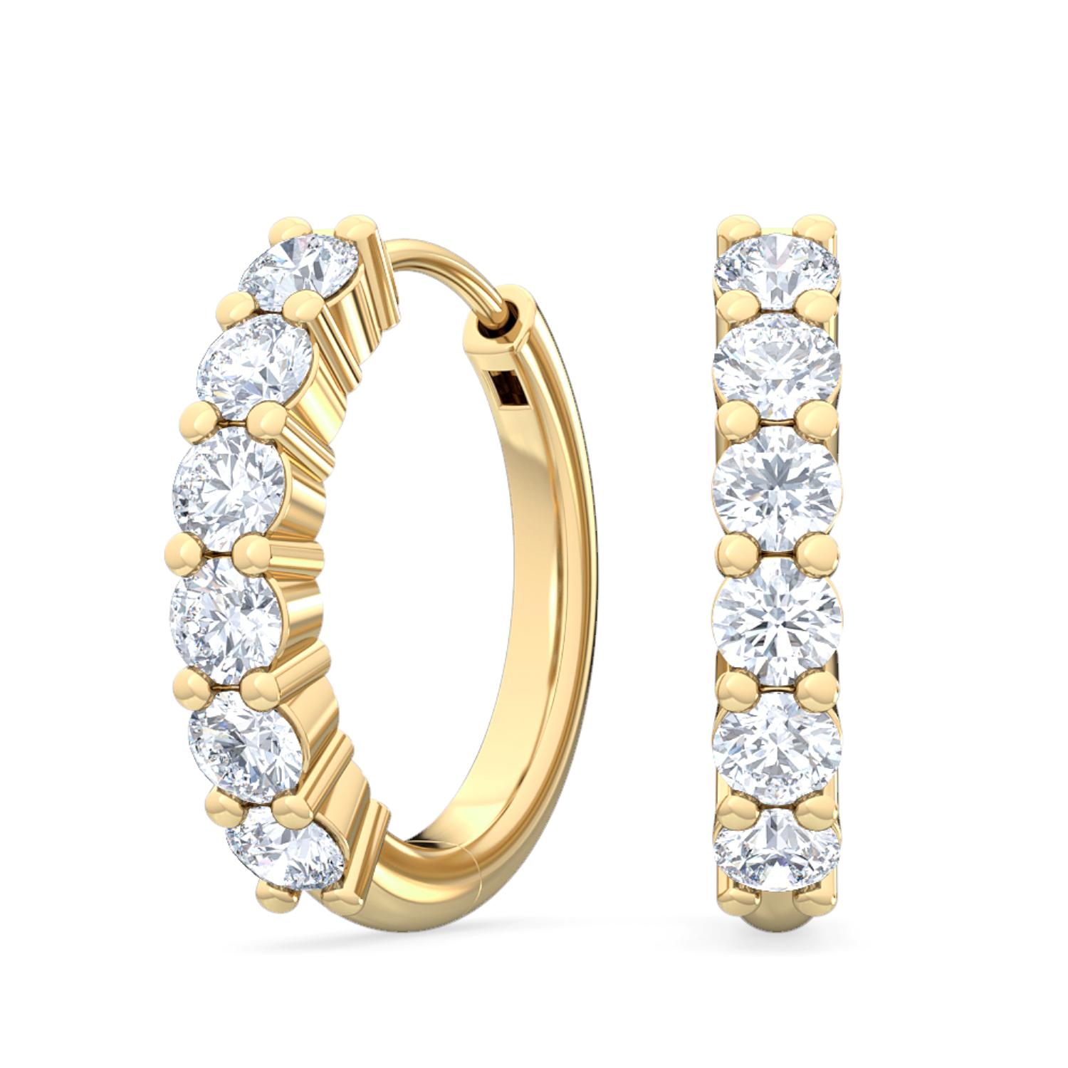 14K Yellow Gold Diamond Earrings