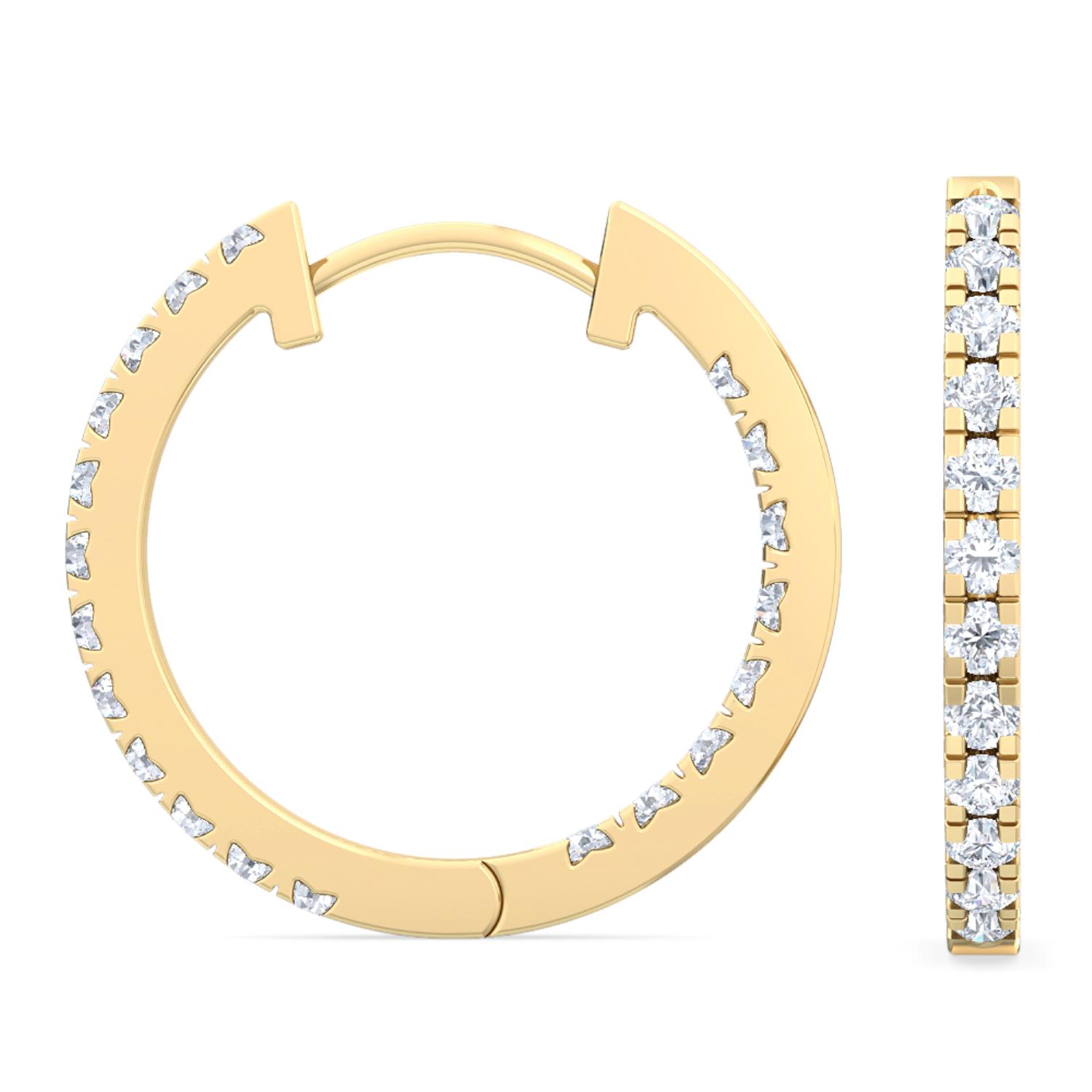 14K Yellow Gold Diamond Earrings