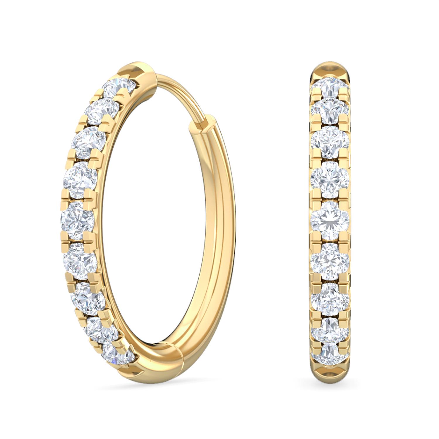 14K Yellow Gold Diamond Earrings