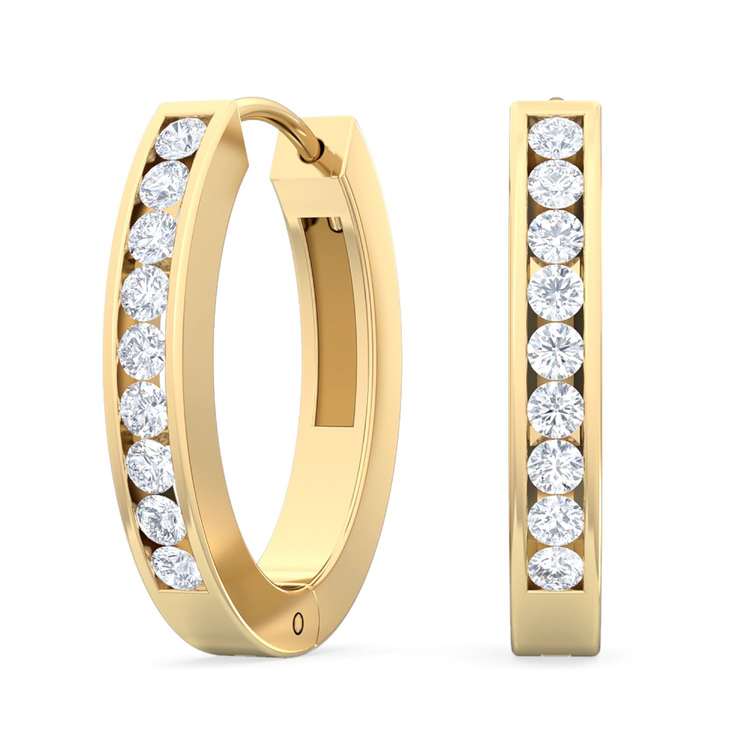 14K Yellow Gold Diamond Earrings