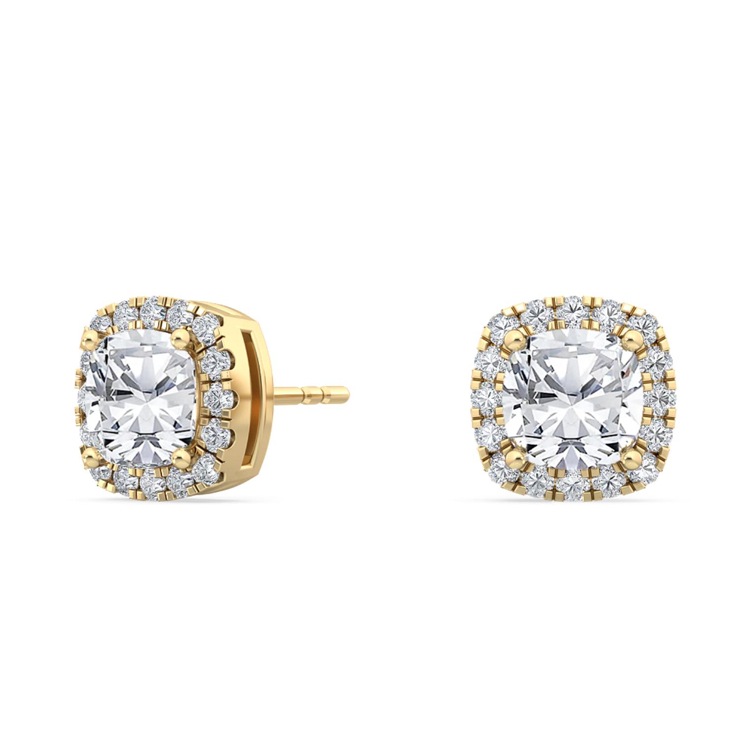 14K Yellow Gold Diamond Earrings