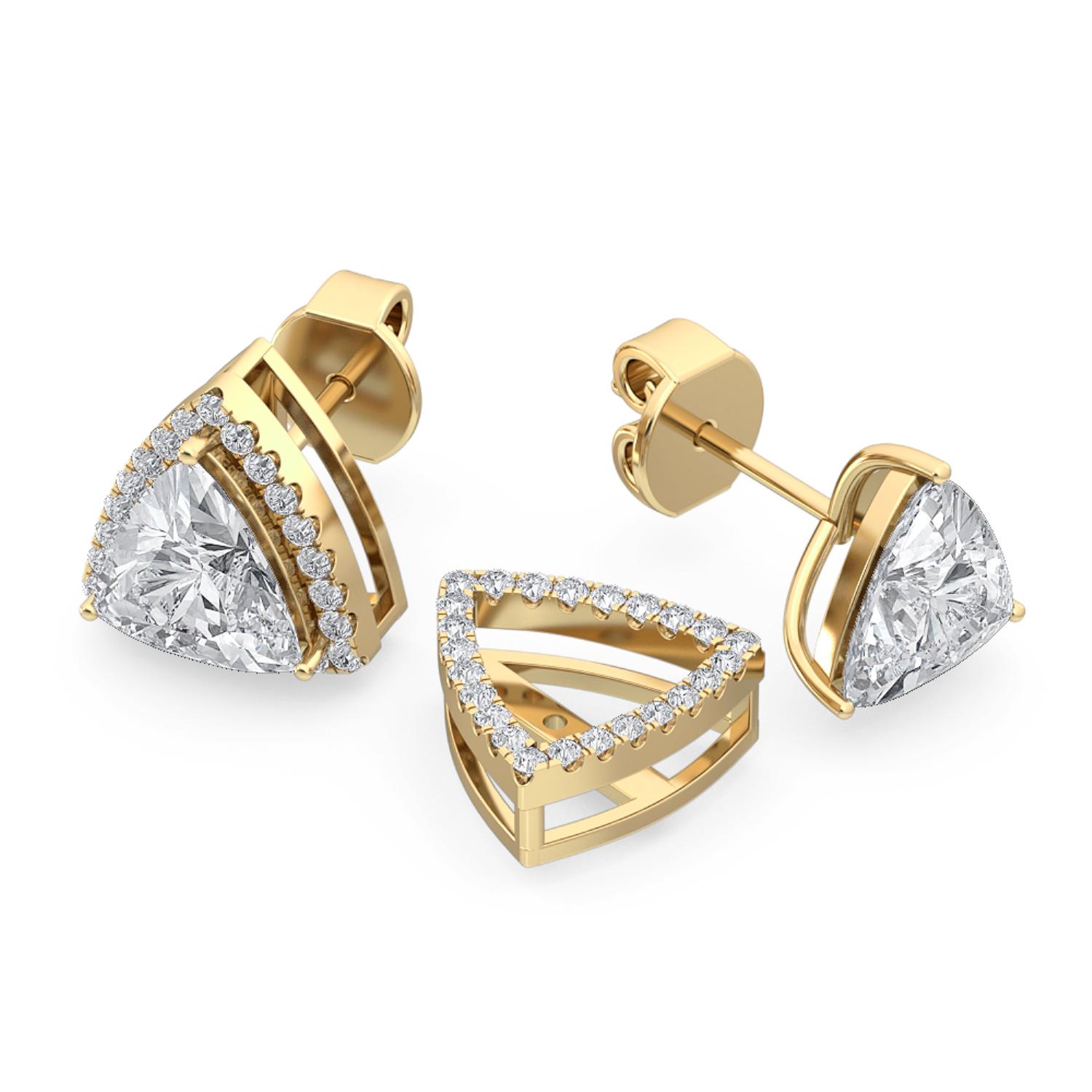 14K Yellow Gold Diamond Earrings
