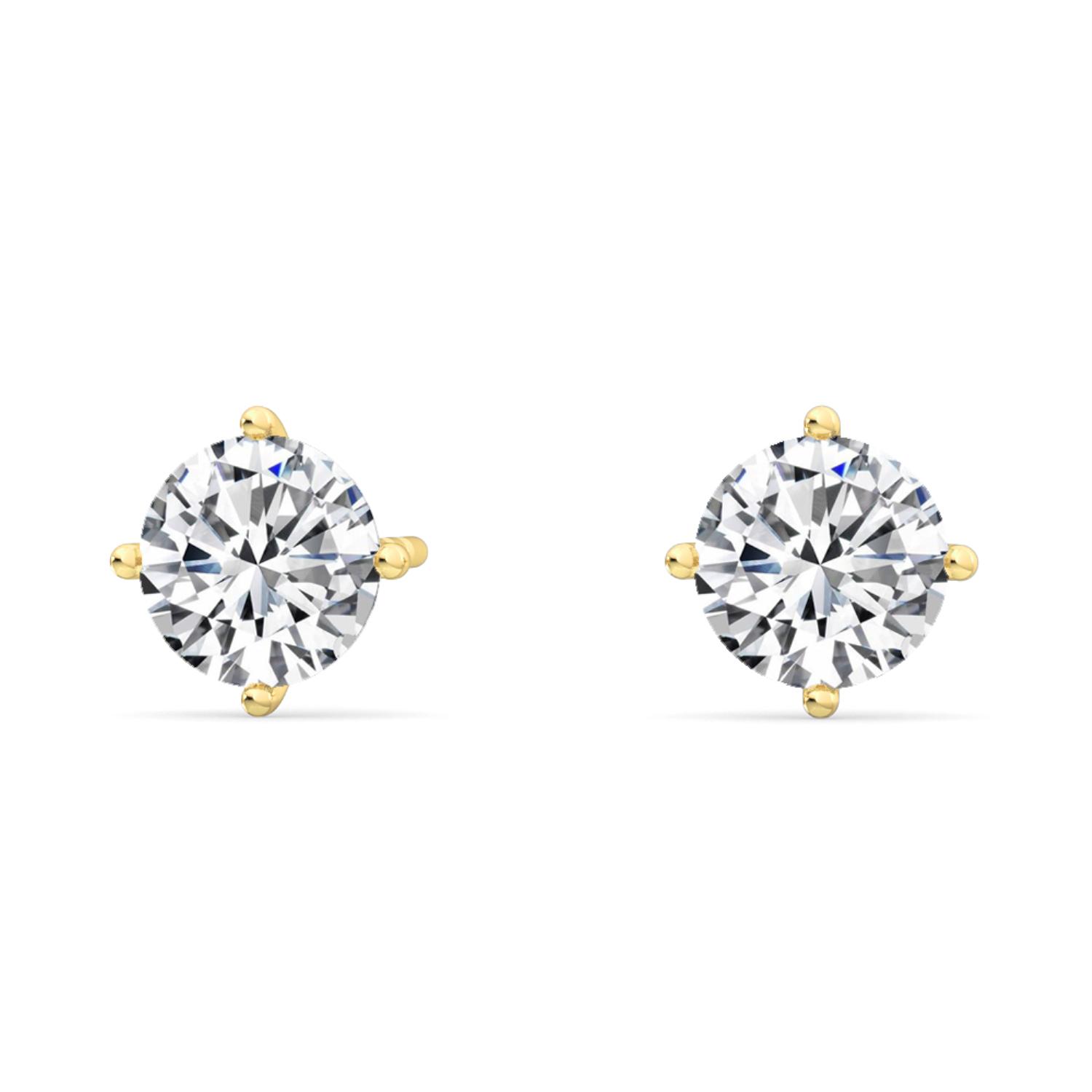 14K Yellow Gold Diamond Earrings