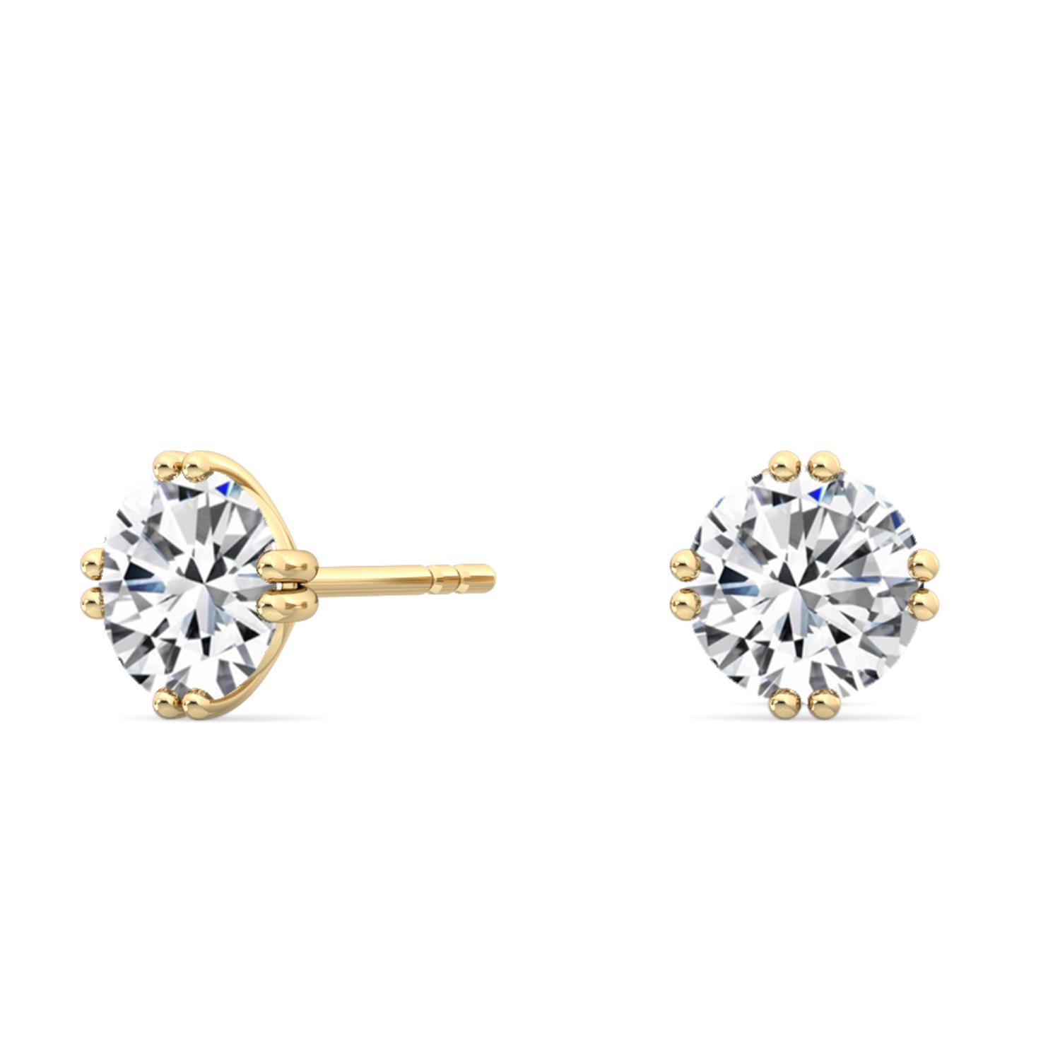14K Yellow Gold Diamond Earrings
