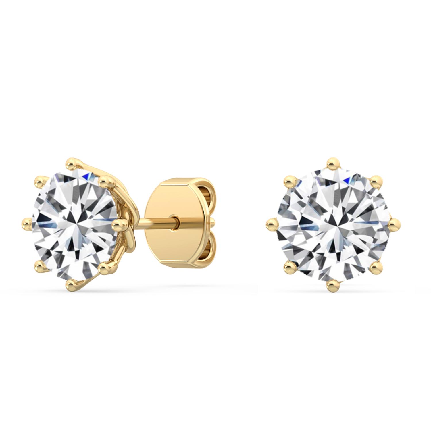 14K Yellow Gold Diamond Earrings