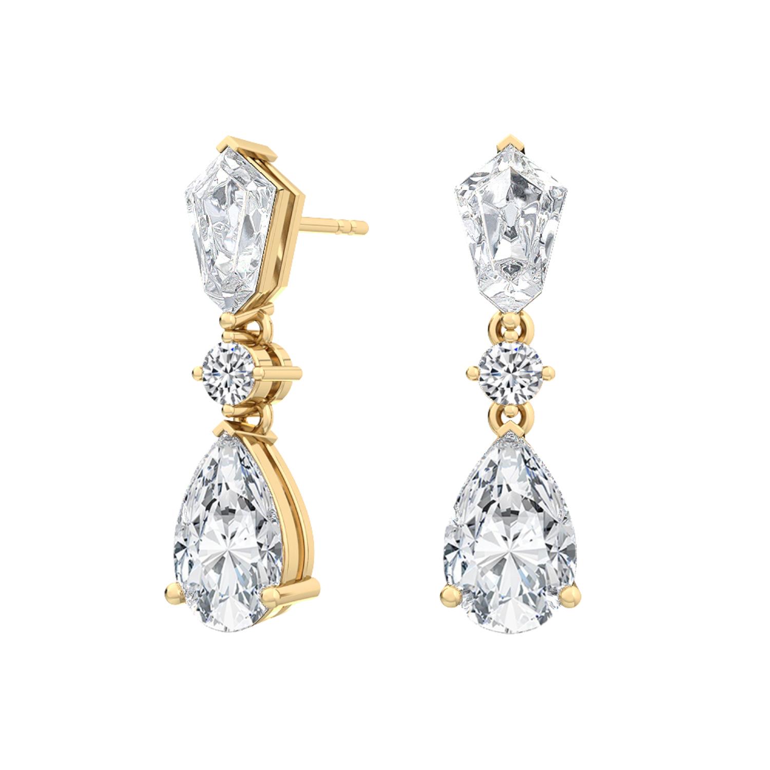14K Yellow Gold Diamond Earrings