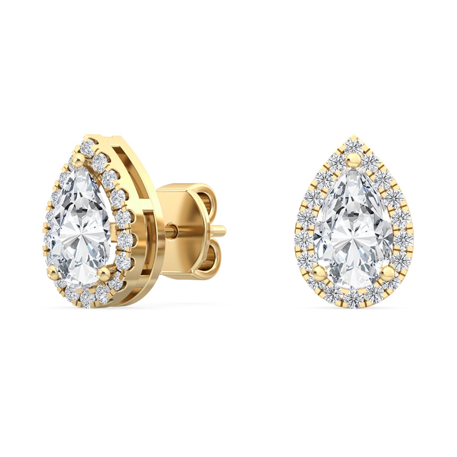 14K Yellow Gold Diamond Earrings