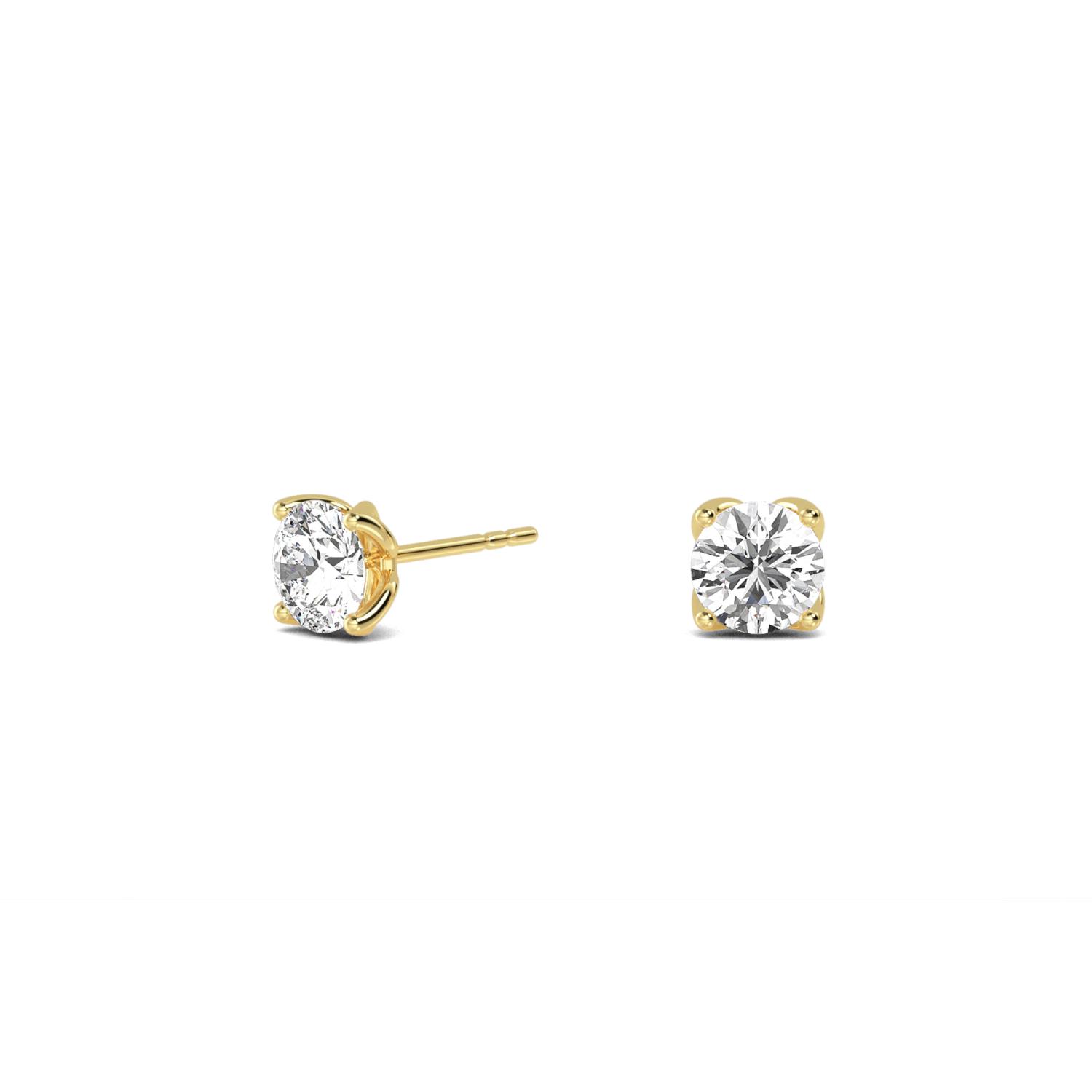 14K Yellow Gold Diamond Earrings