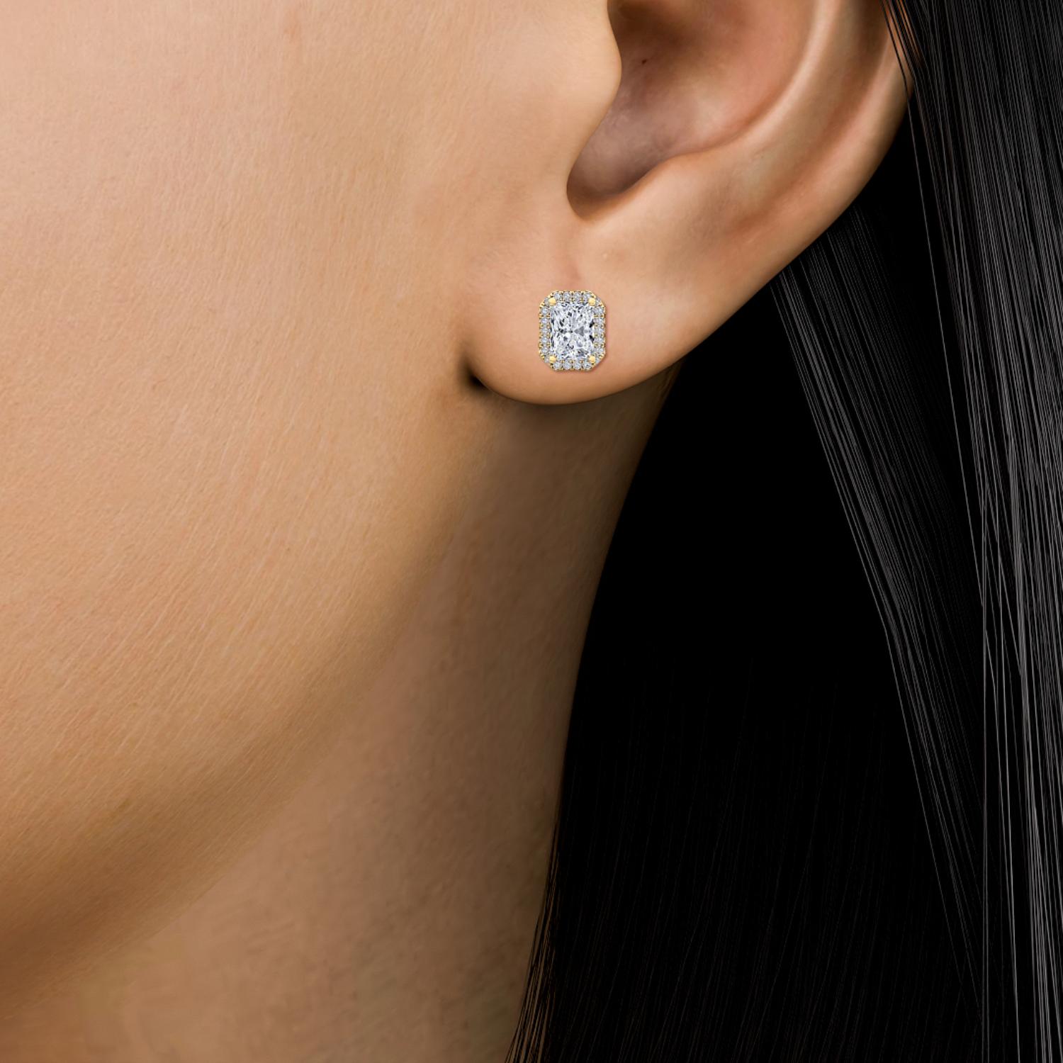 14K Yellow Gold Diamond Earrings