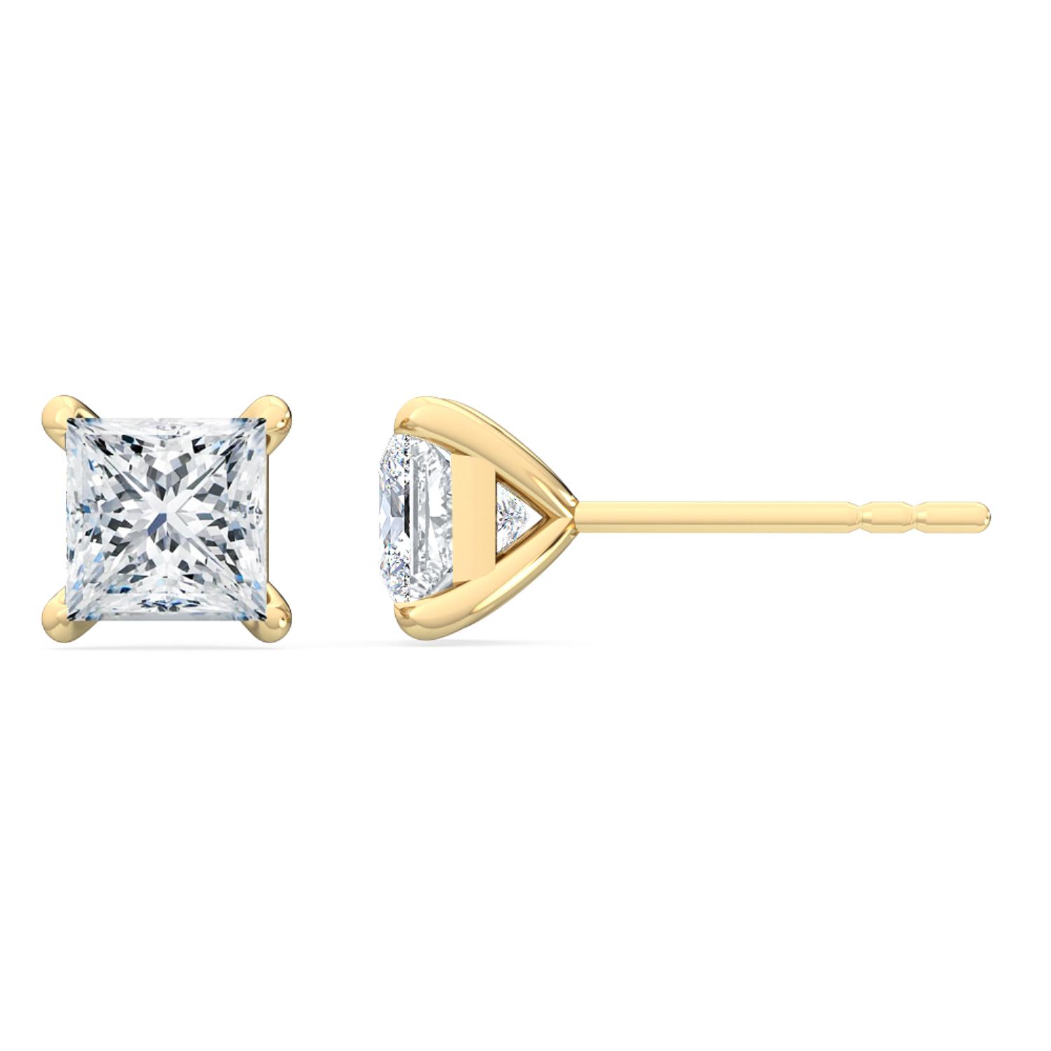 14K Yellow Gold Diamond Earrings