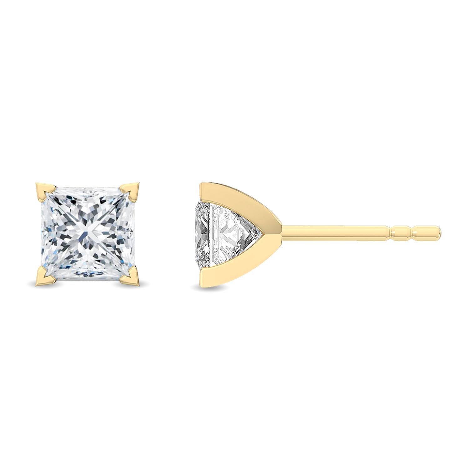 14K Yellow Gold Diamond Earrings