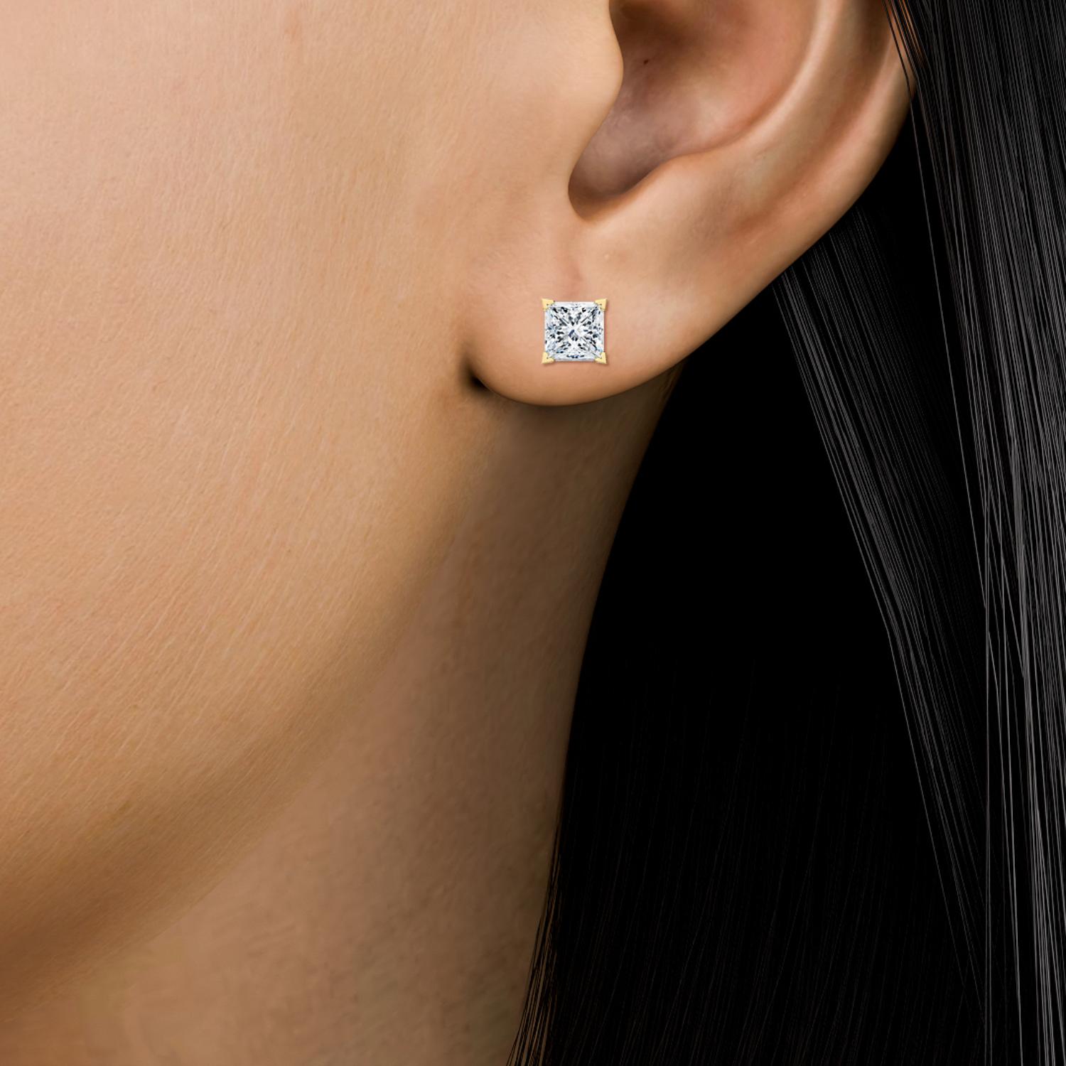 14K Yellow Gold Diamond Earrings