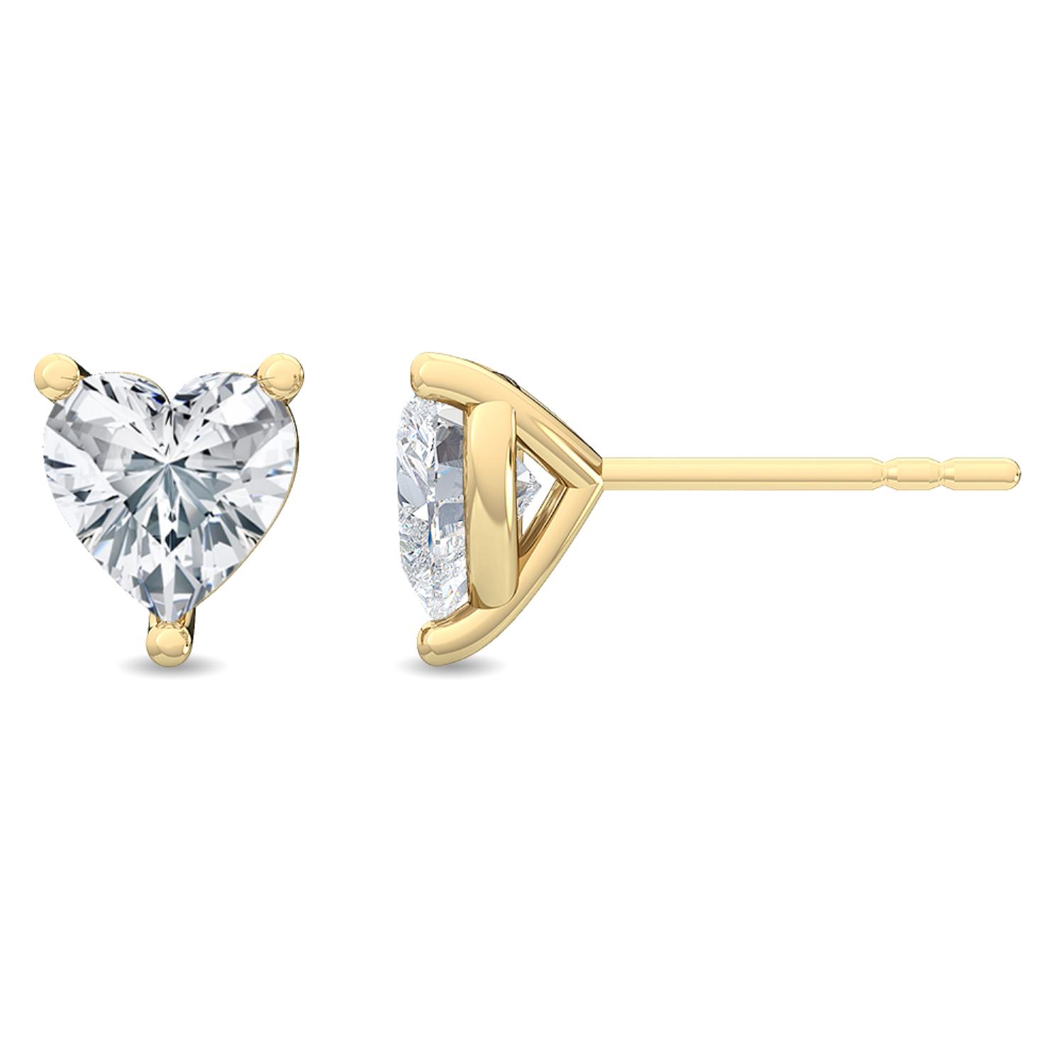 14K Yellow Gold Diamond Earrings