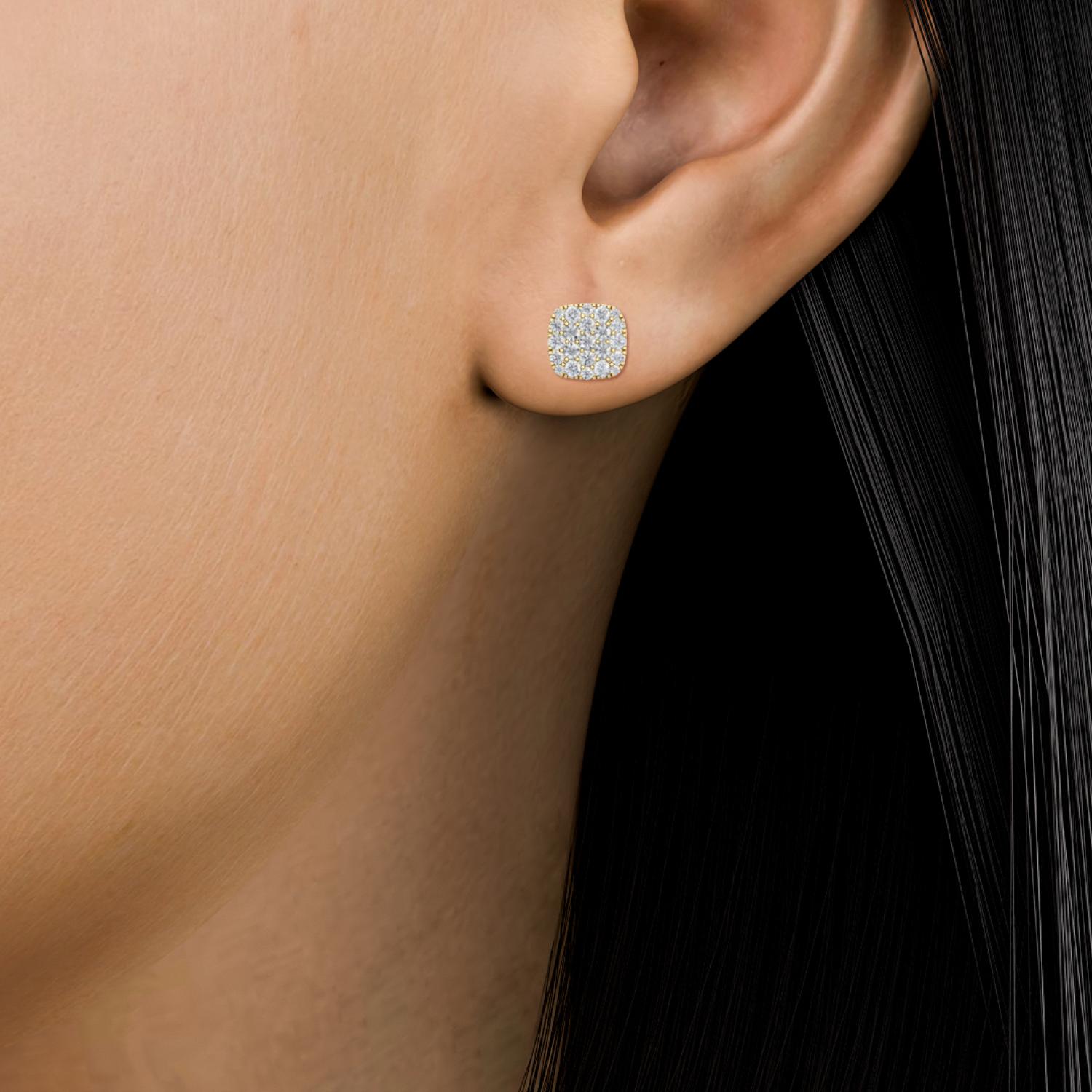 14K Yellow Gold Diamond Earrings