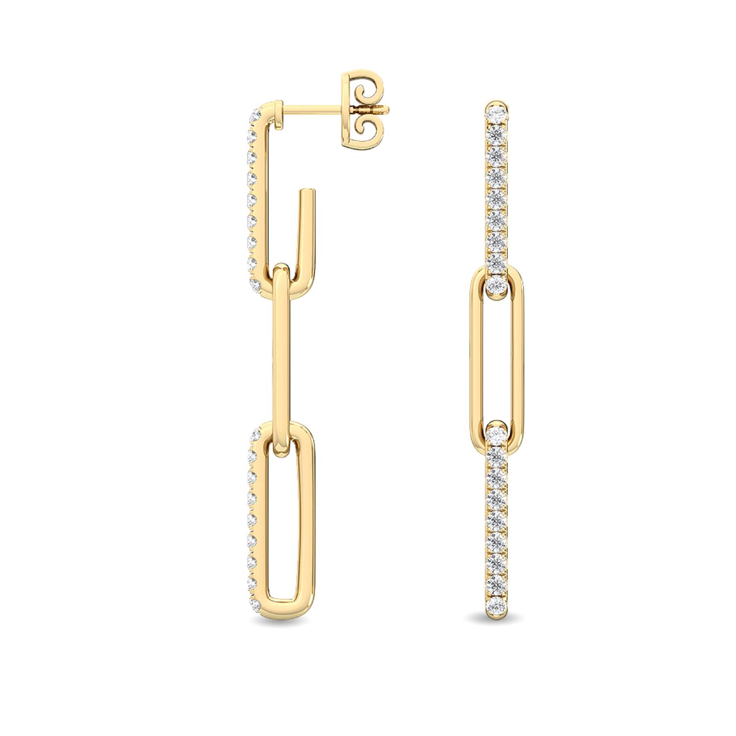 14K Yellow Gold Diamond Earrings