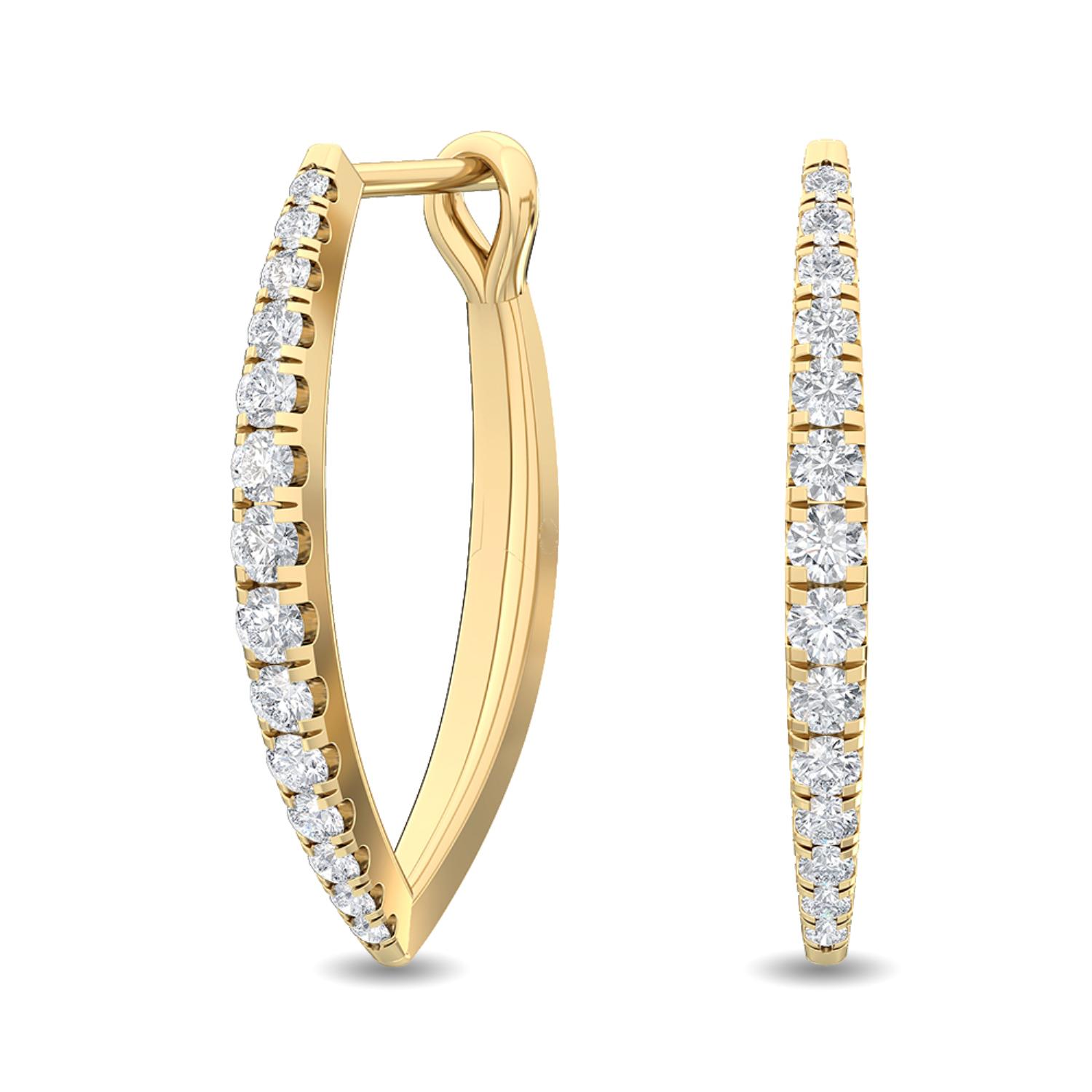 14K Yellow Gold Diamond Earrings