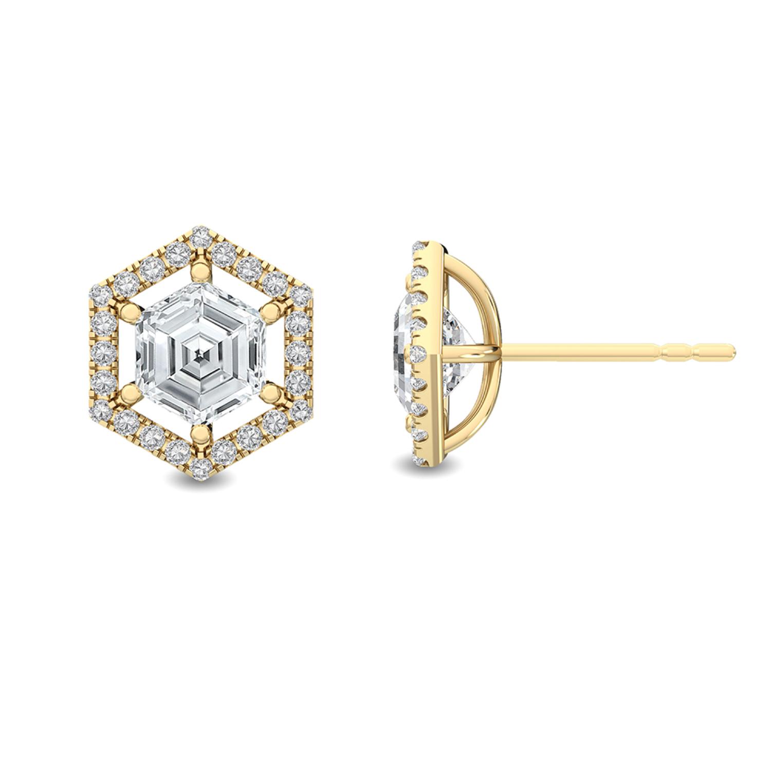 14K Yellow Gold Diamond Earrings