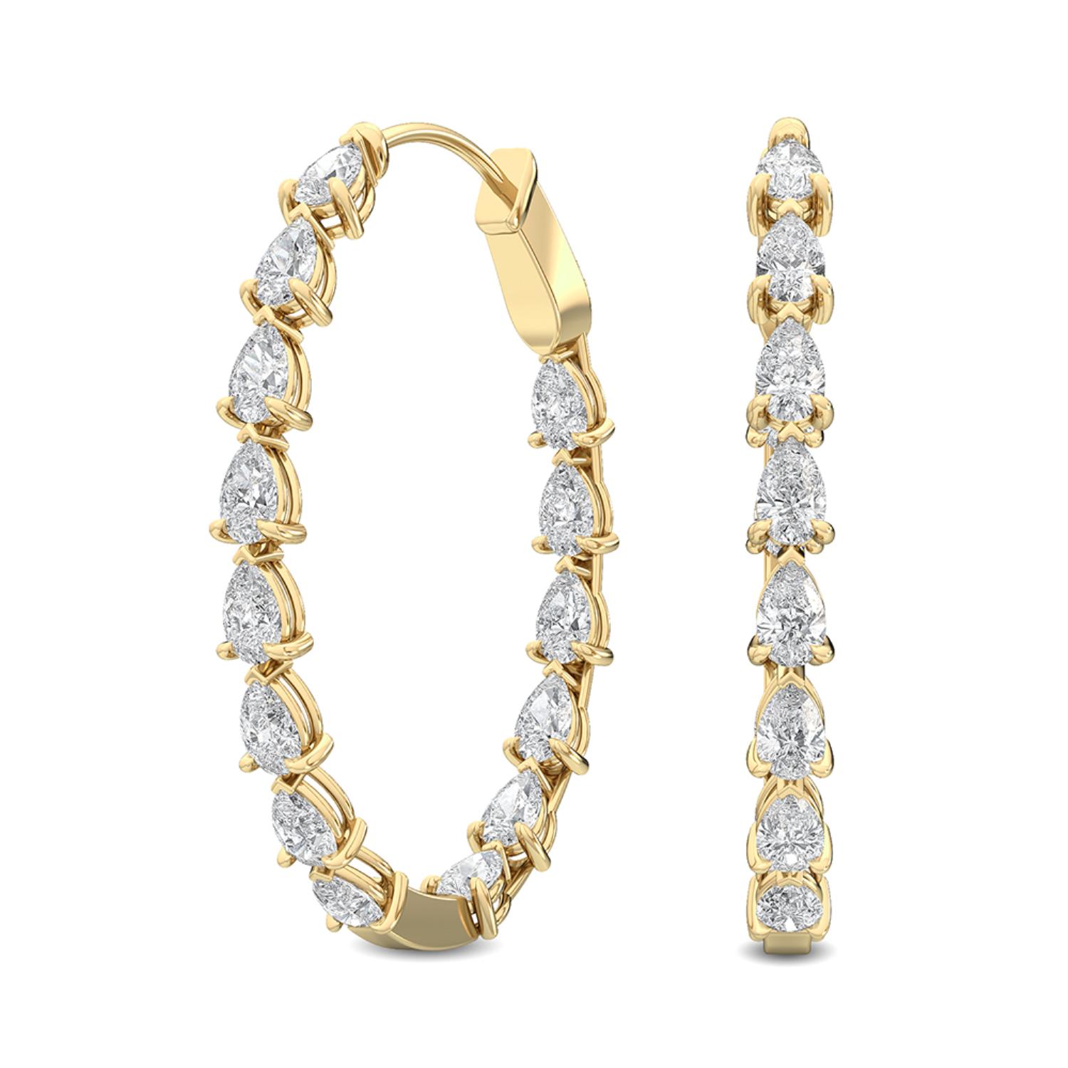 14K Yellow Gold Diamond Earrings