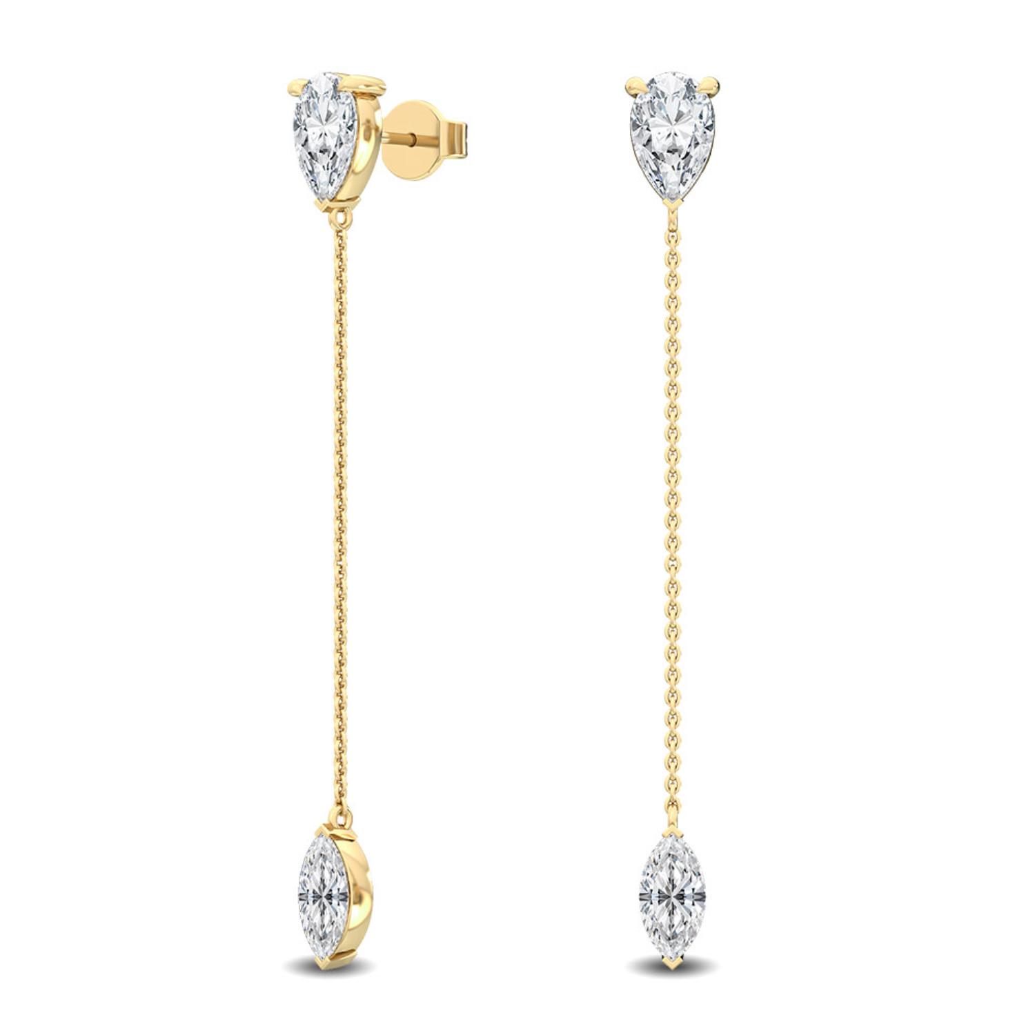14K Yellow Gold Diamond Earrings