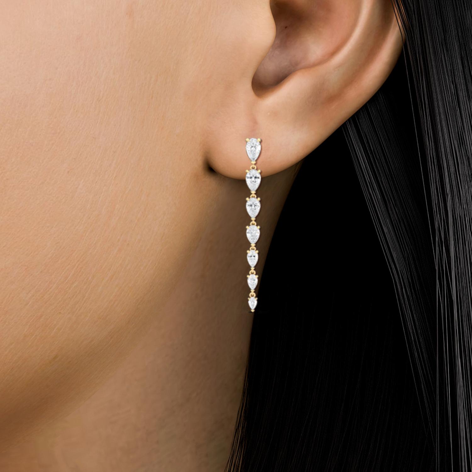 14K Yellow Gold Diamond Earrings