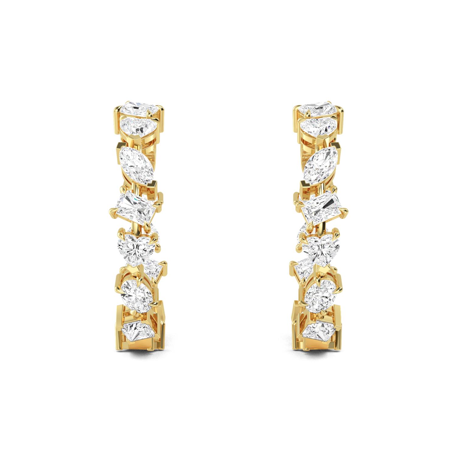 14K Yellow Gold Diamond Earrings