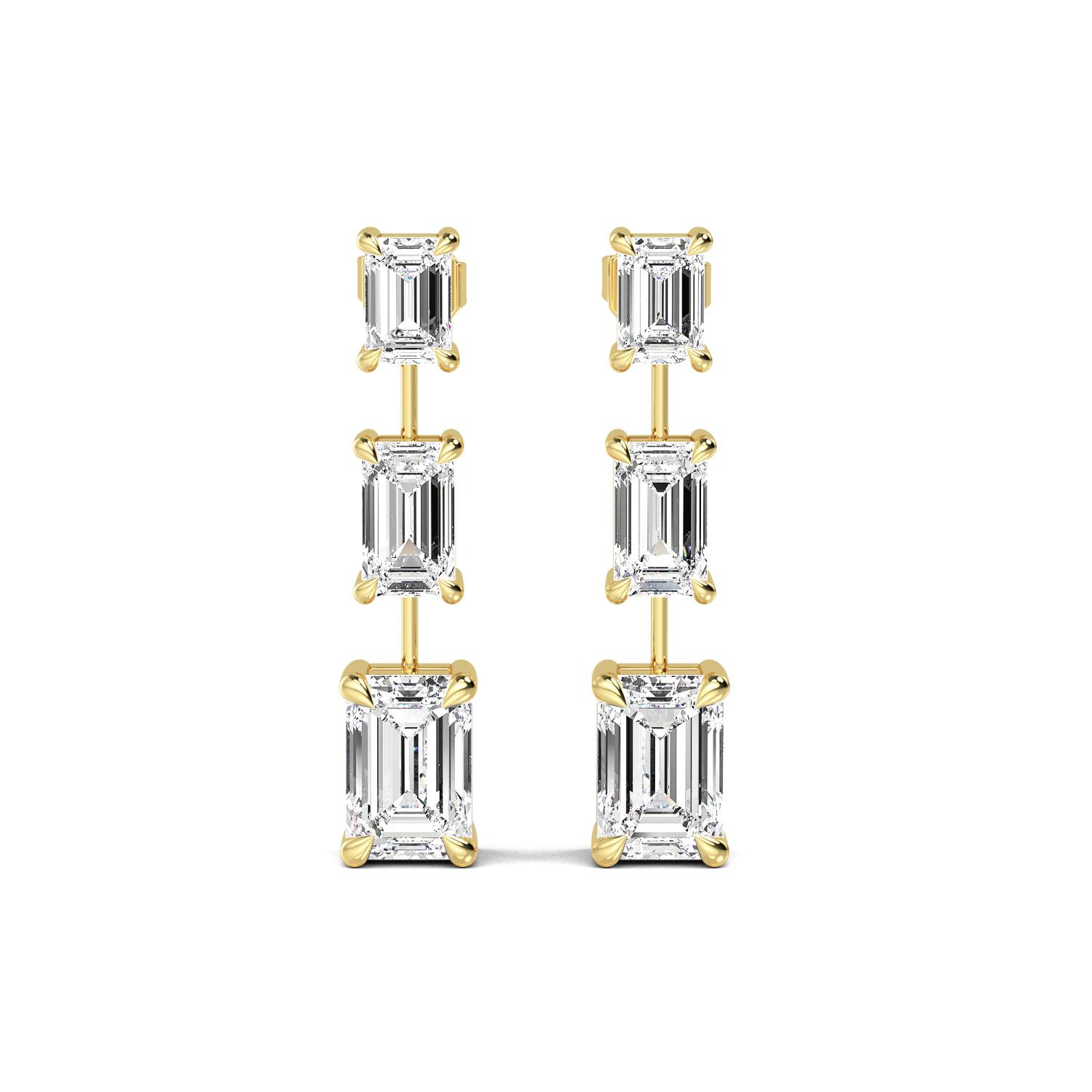 14K Yellow Gold Diamond Earrings