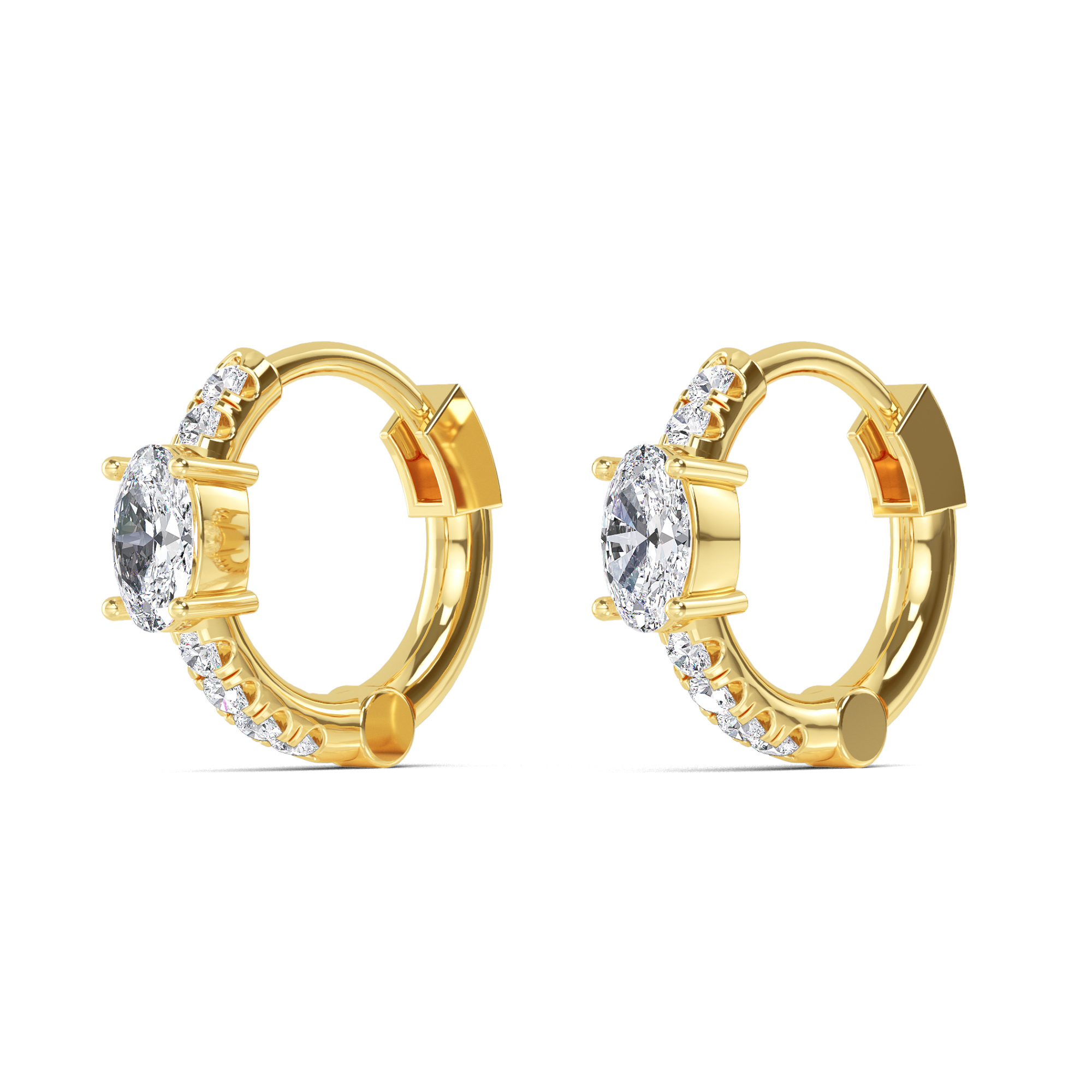 14K Yellow Gold Diamond Earrings