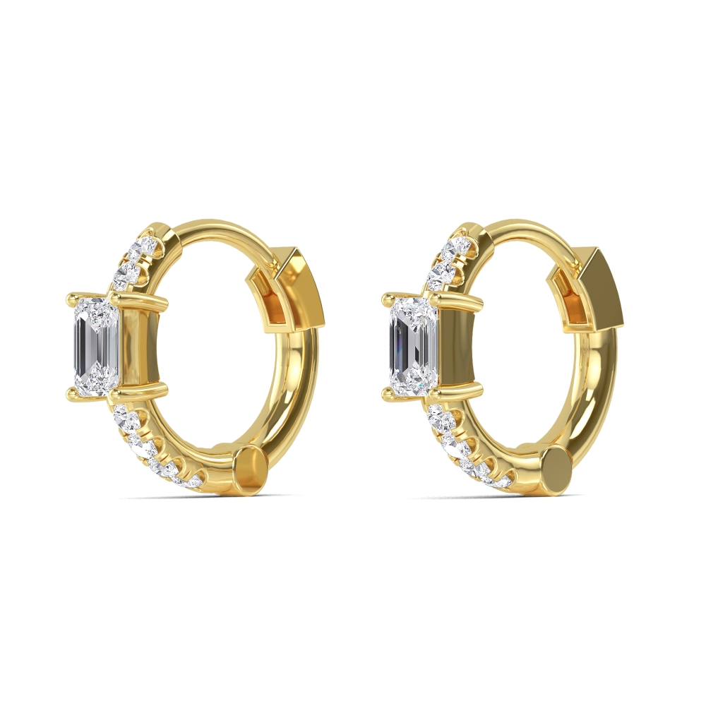 14K Yellow Gold Diamond Earrings