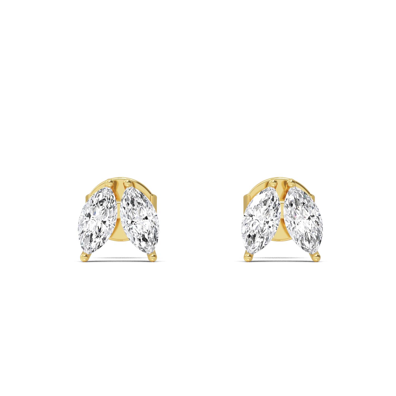 14K Yellow Gold Diamond Earrings